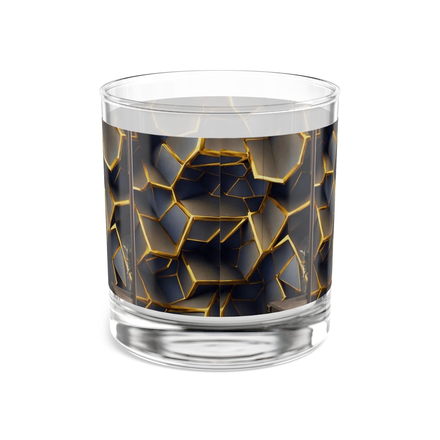 Elegant Geometric Rocks Glass - 10oz Drinking Glass for Home Bar