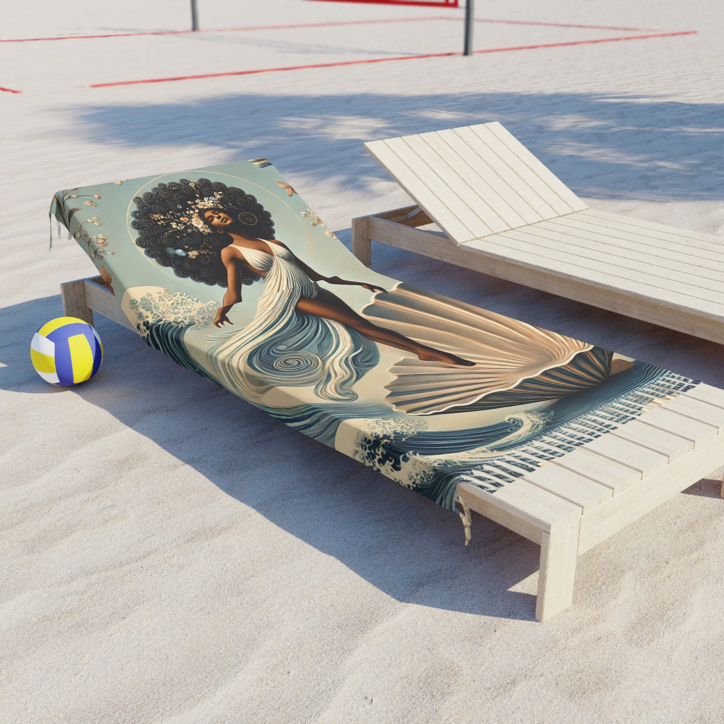 Boho Beach Towel - Ethereal Ocean Goddess Design