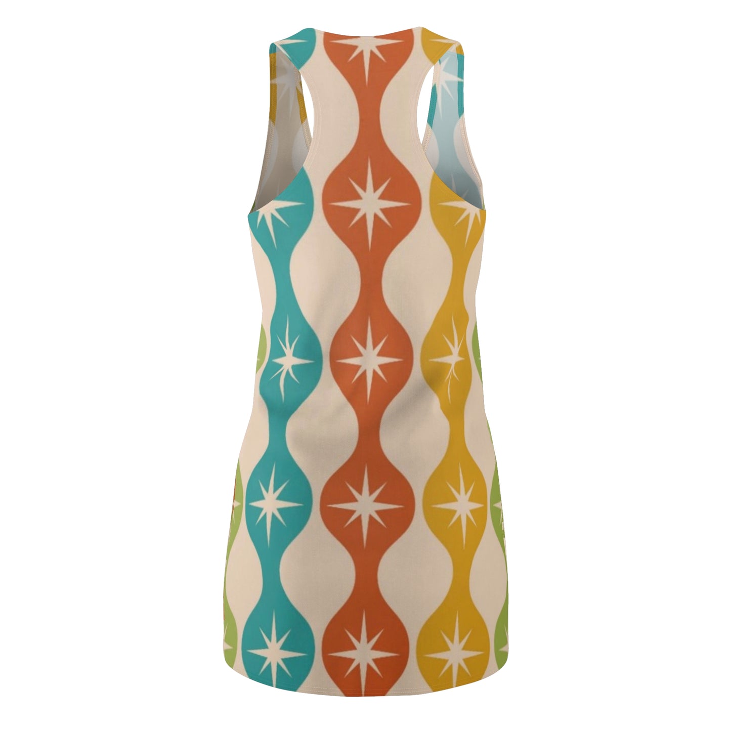 Retro Print Racerback Dress - Vibrant Summer Style for Women