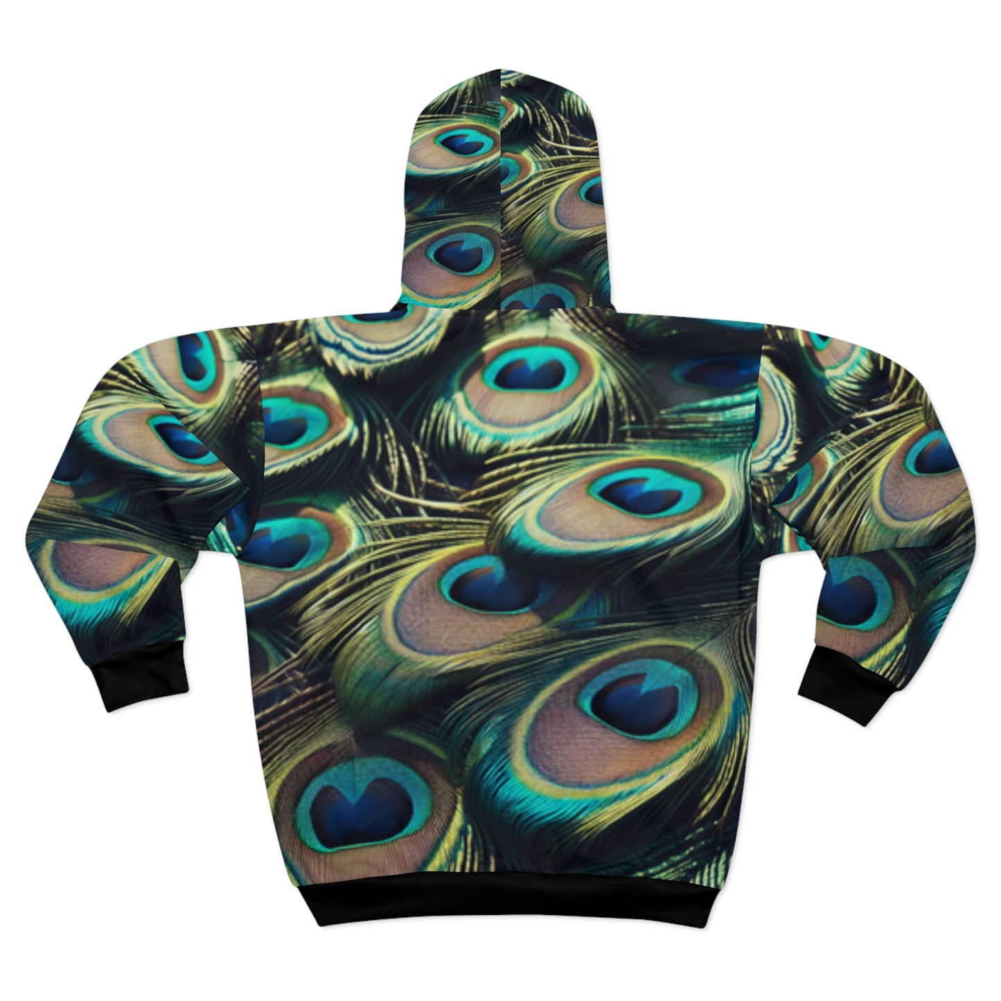 Vibrant Peacock Feather Unisex Zip Hoodie | Cozy & Stylish Layering