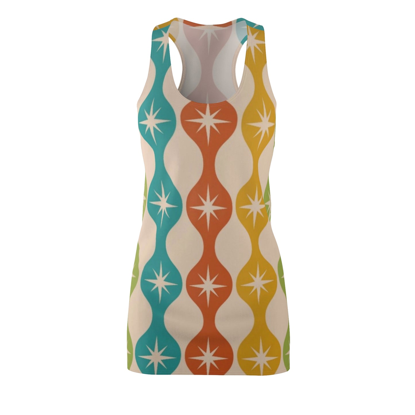 Retro Print Racerback Dress - Vibrant Summer Style for Women