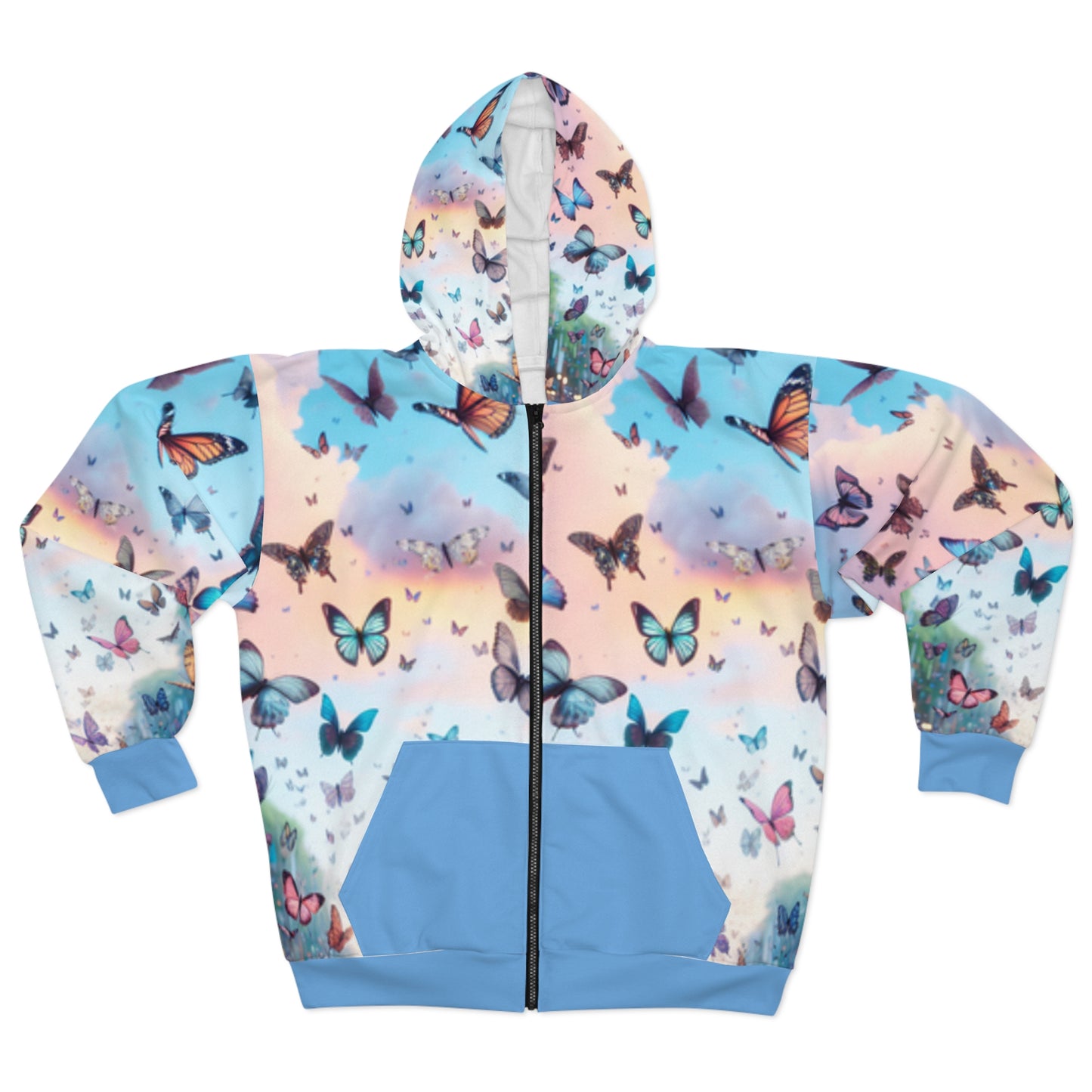Butterfly Dreams Unisex Zip Hoodie - Embrace Nature's Beauty