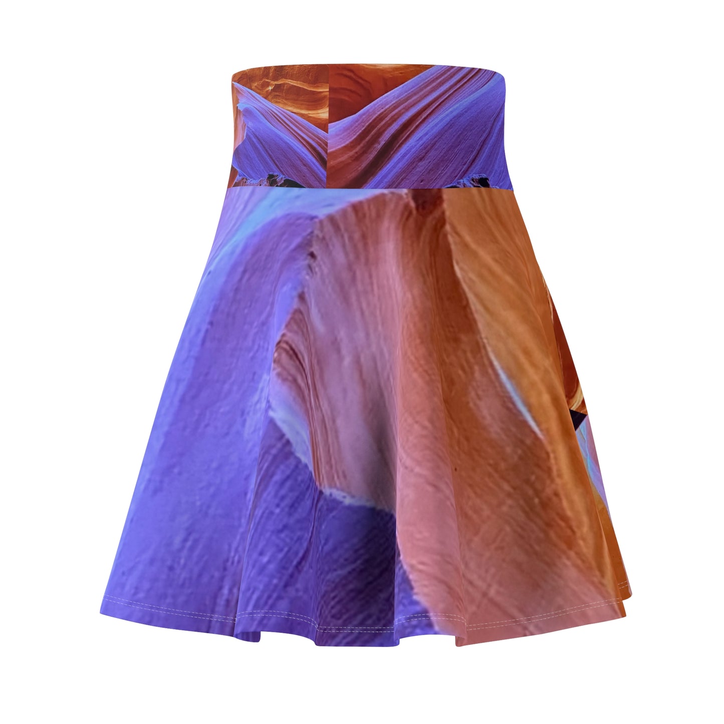 Vibrant Canyon Print Women's Skater Skirt | Bohemian Style for Summer Festivals