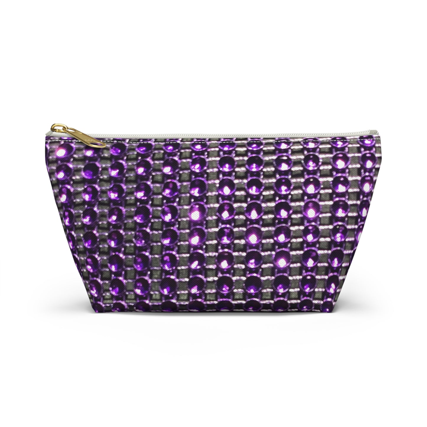 Elegant Purple Beaded Accessory Pouch for Organized Travel