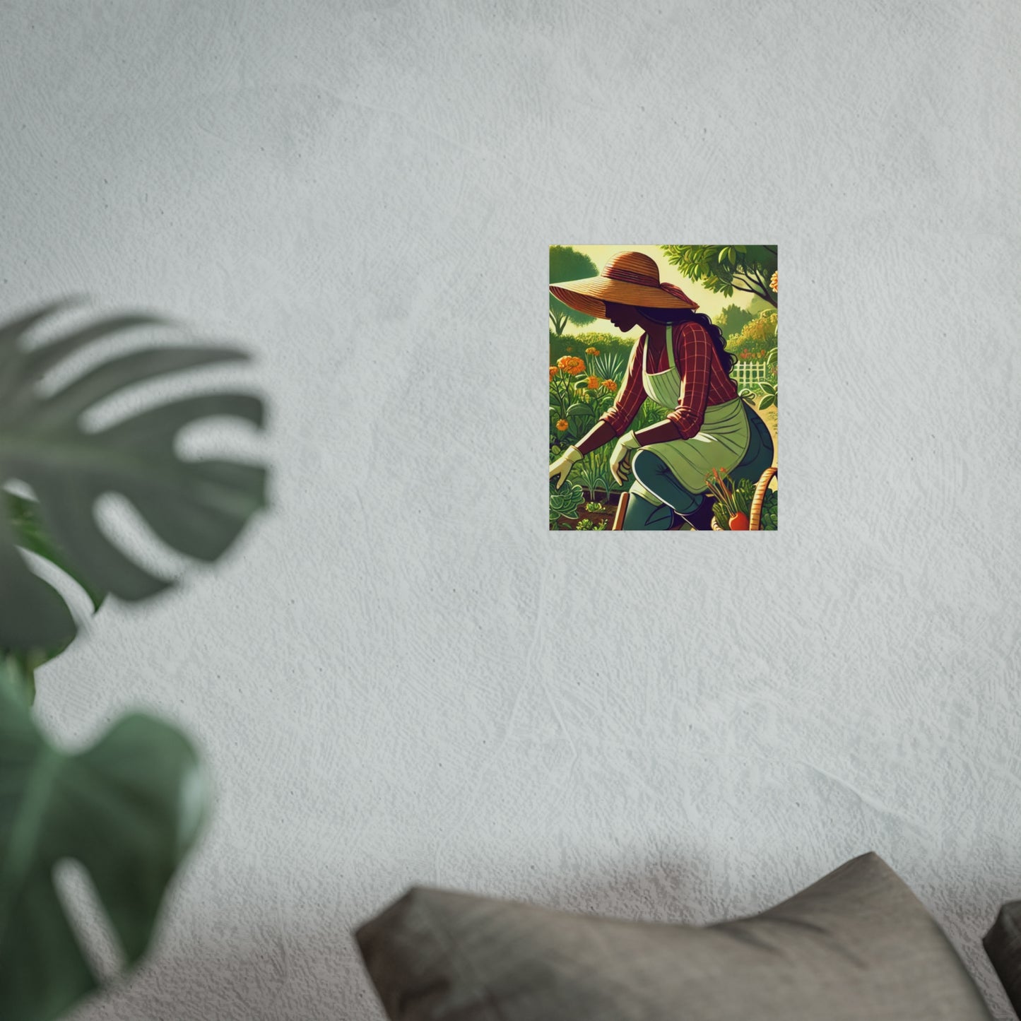 Botanical Garden Fine Art Poster - Vibrant Gardening Woman Art Print