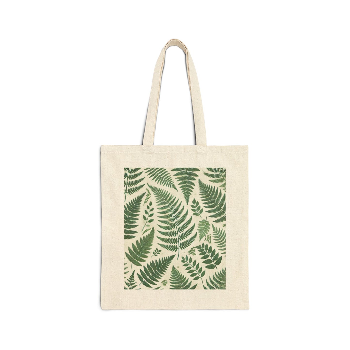 Eco-Friendly Cotton Canvas Tote Bag with Fern Design
