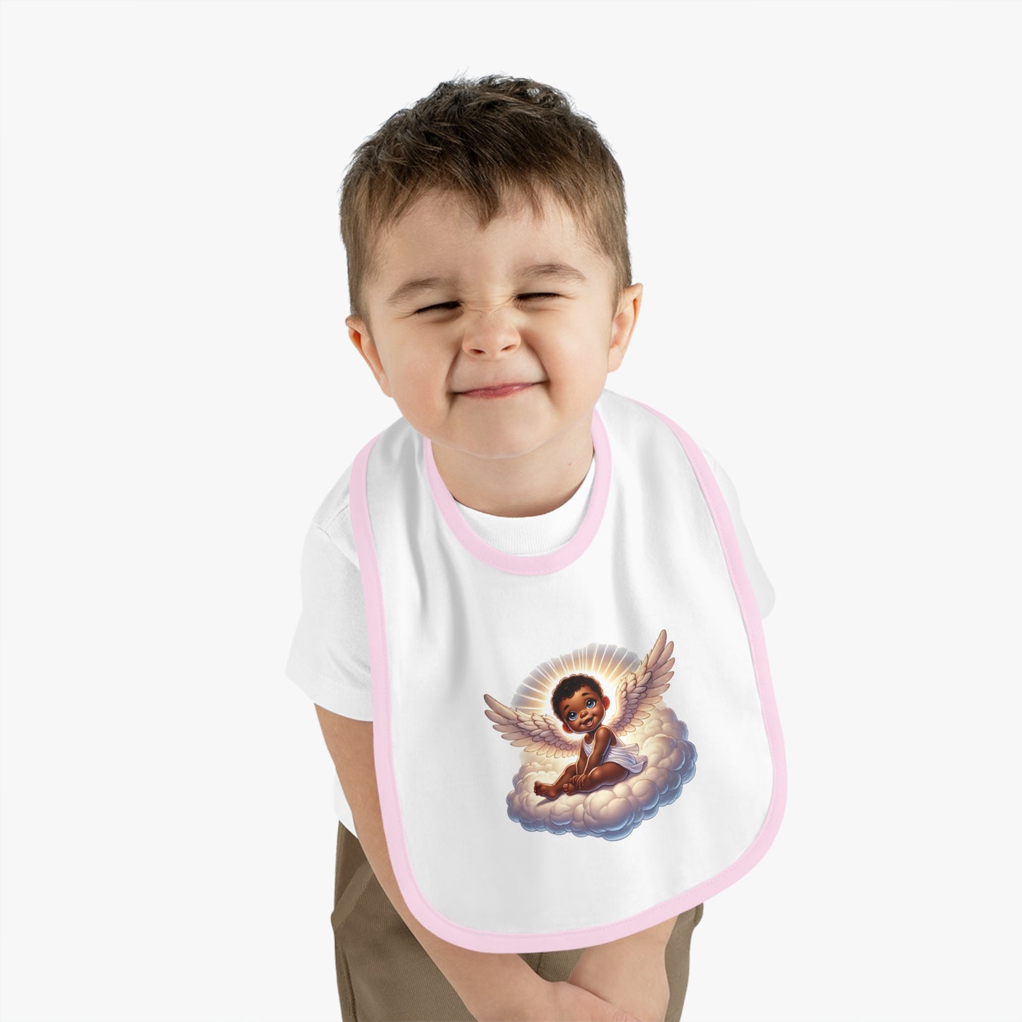 Baby Contrast Trim Jersey Bib