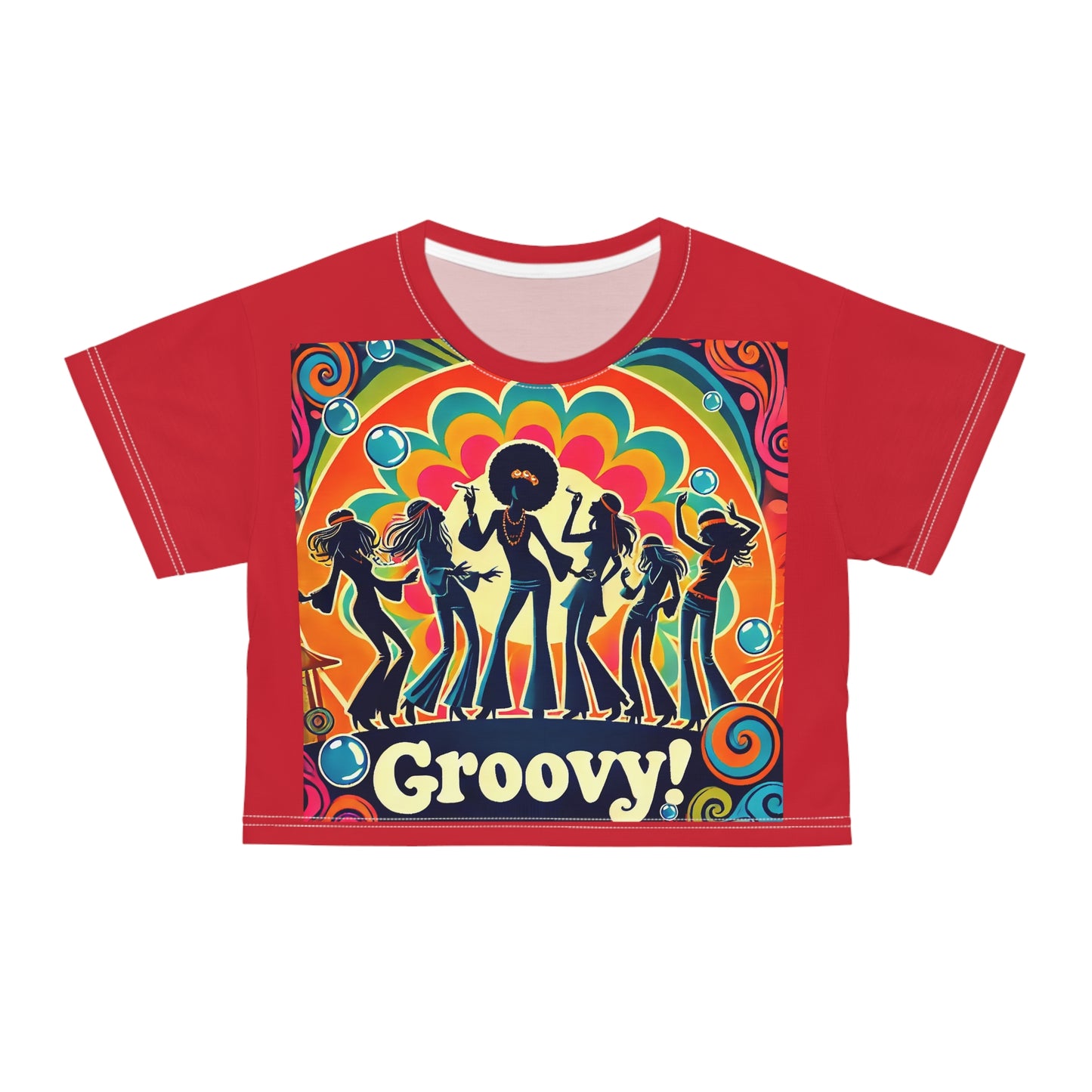 Groovy Vibes Crop Tee - Retro Style for Festivals and Everyday Wear