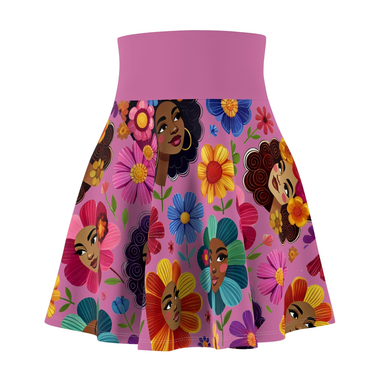 Floral Print Women's Skater Skirt - Perfect for Spring & Summer Celebrations