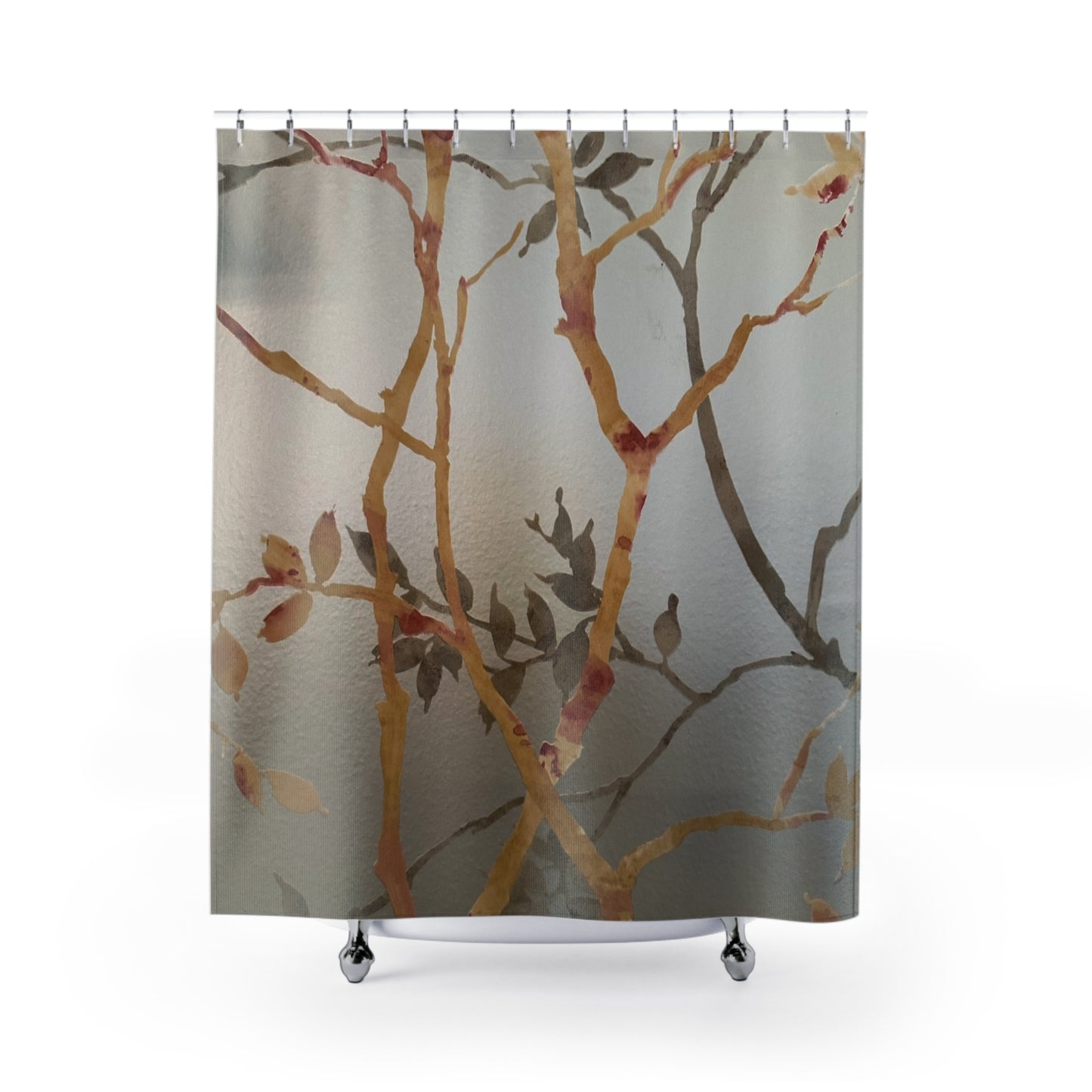 Elegant Nature-Inspired Shower Curtain - Floral Design for a Calming Bathroom Retreat