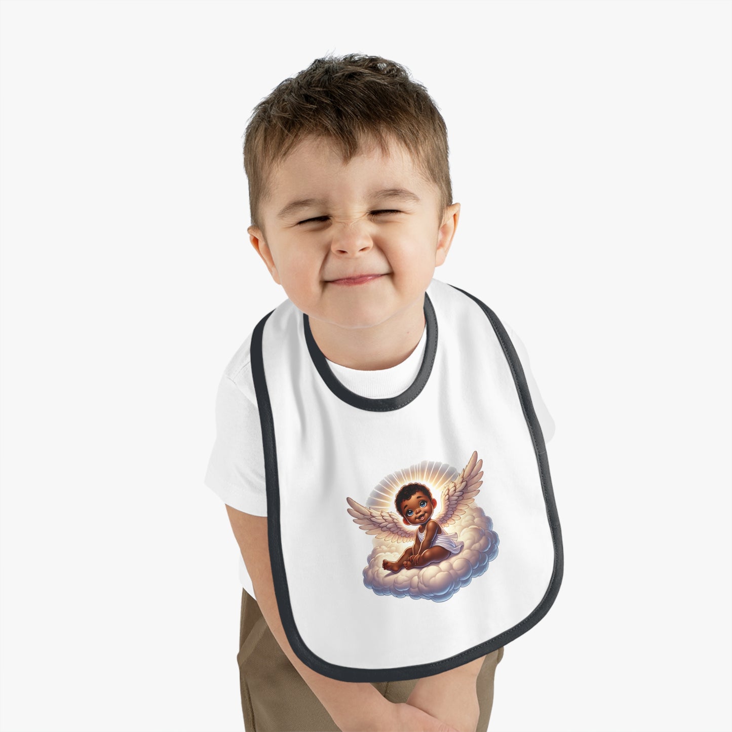 Baby Contrast Trim Jersey Bib