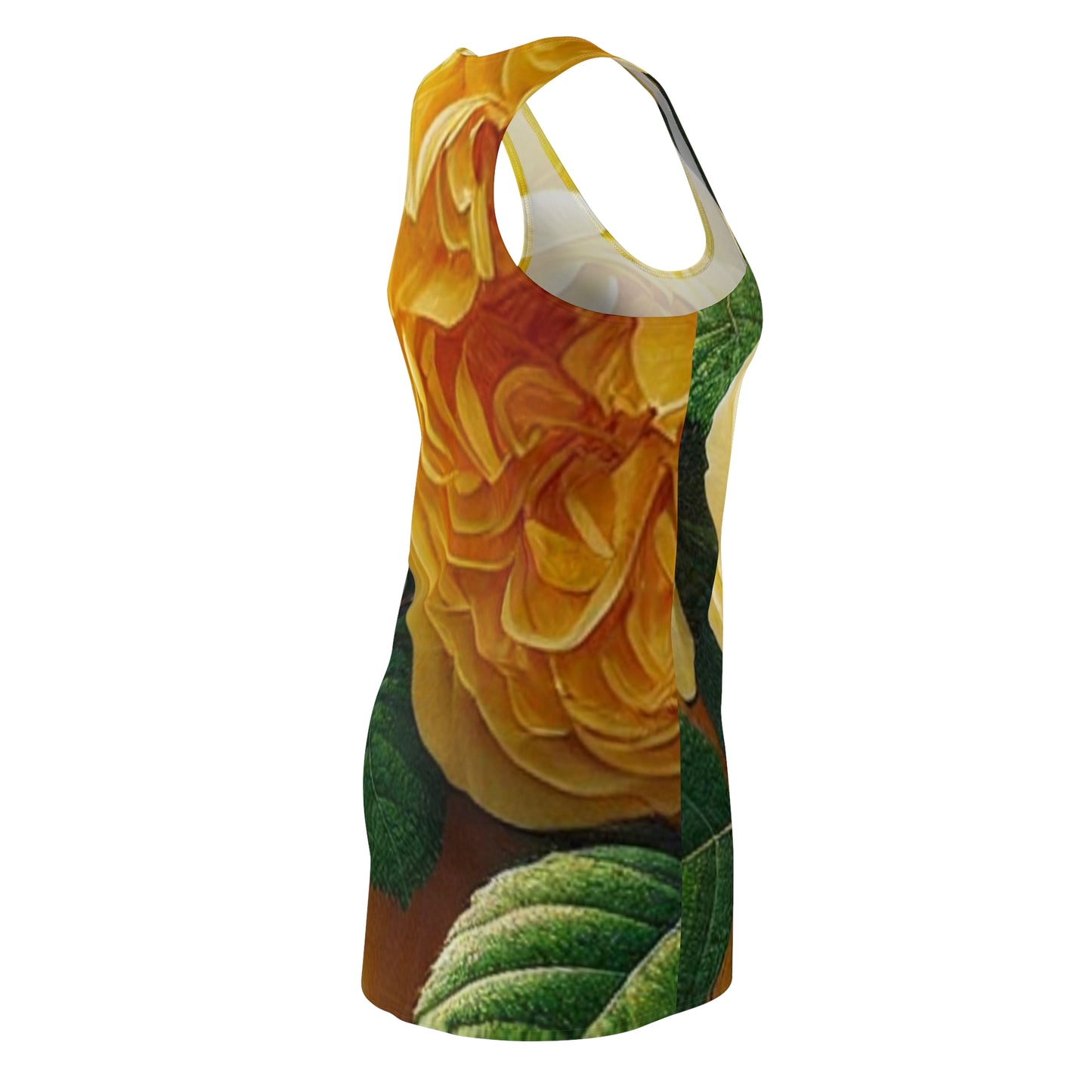 Yellow Rose Floral Racerback Dress for Women - Perfect for Spring & Summer Celebrations
