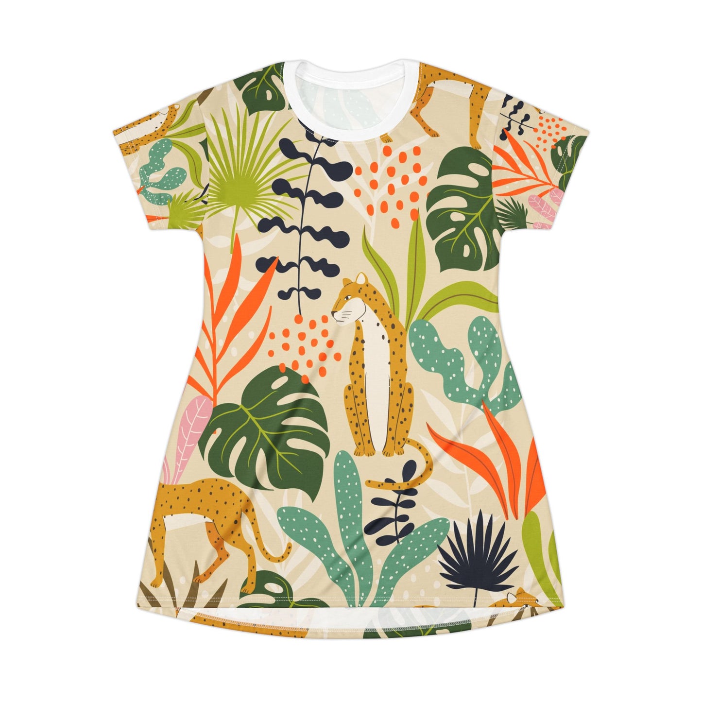 Tropical Jungle T-Shirt Dress | Comfortable and Stylish Summer Wear