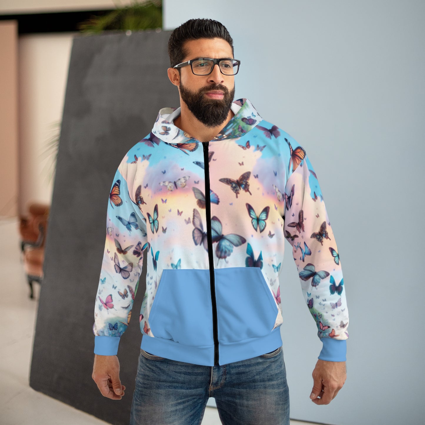 Butterfly Dreams Unisex Zip Hoodie - Embrace Nature's Beauty