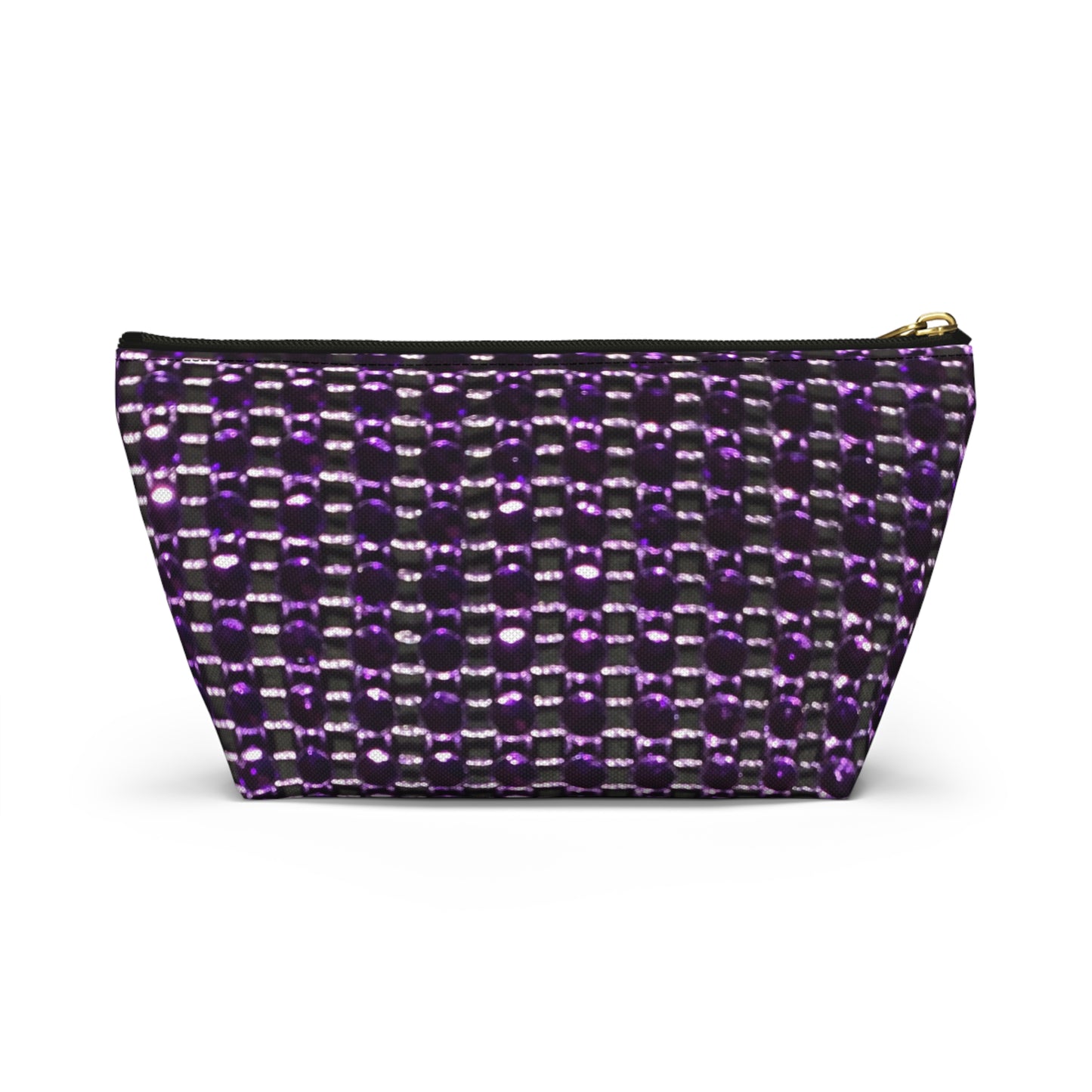 Elegant Purple Beaded Accessory Pouch for Organized Travel