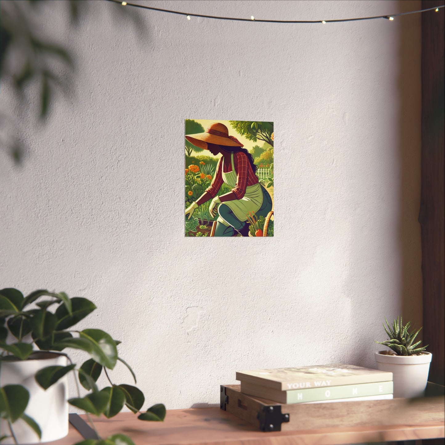 Botanical Garden Fine Art Poster - Vibrant Gardening Woman Art Print