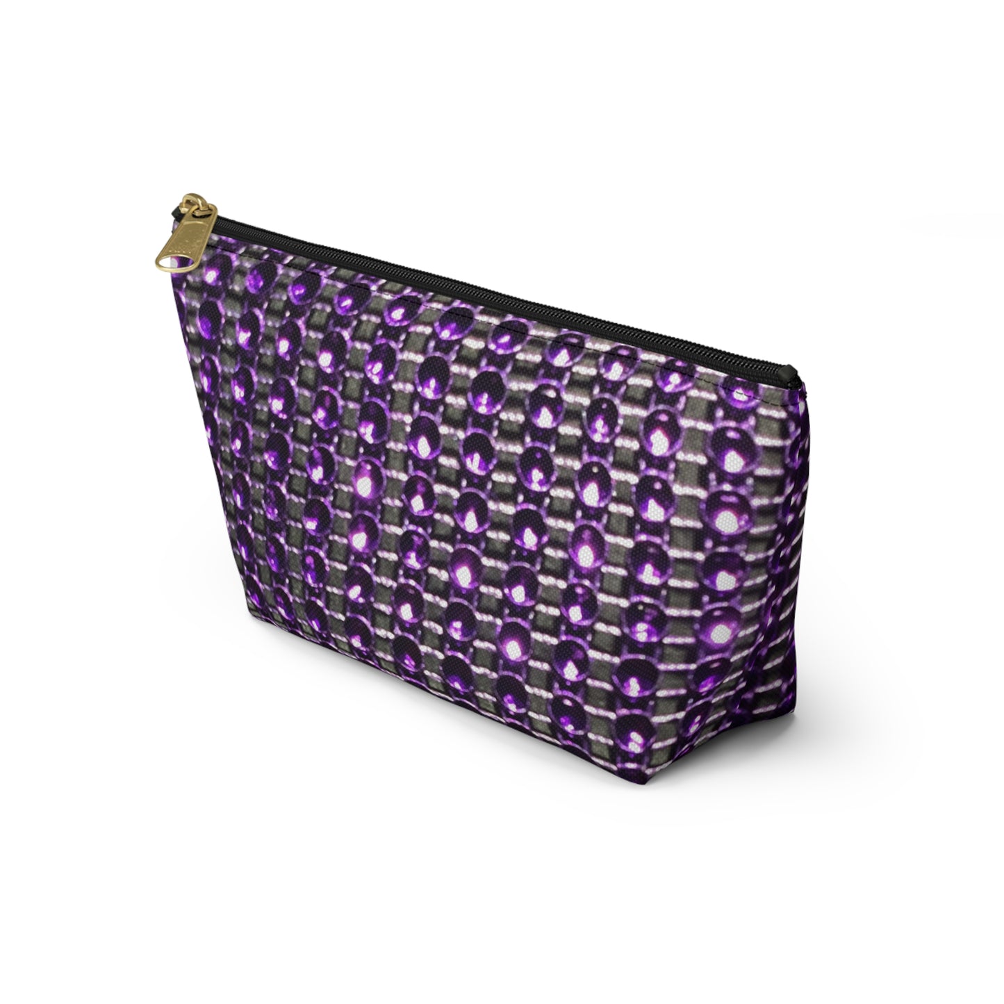 Elegant Purple Beaded Accessory Pouch for Organized Travel