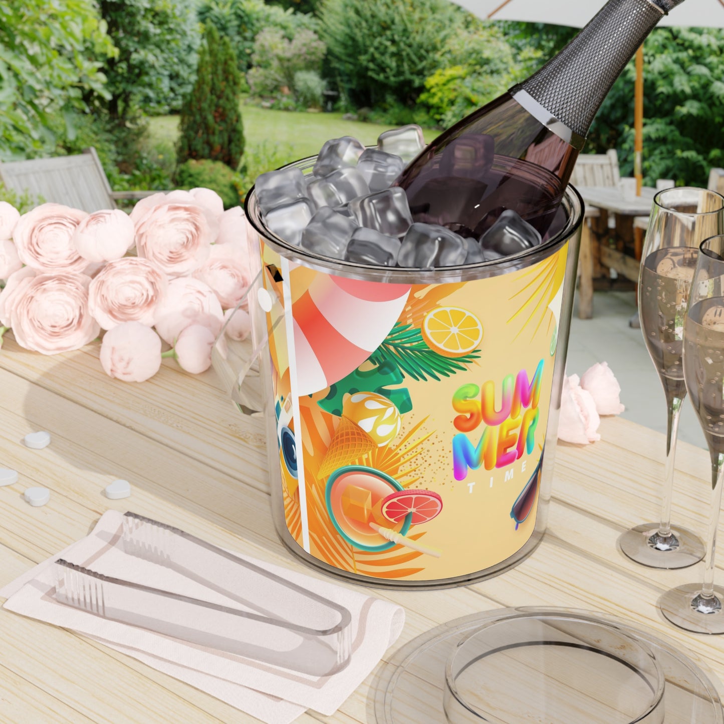 Ice Bucket with Tongs
