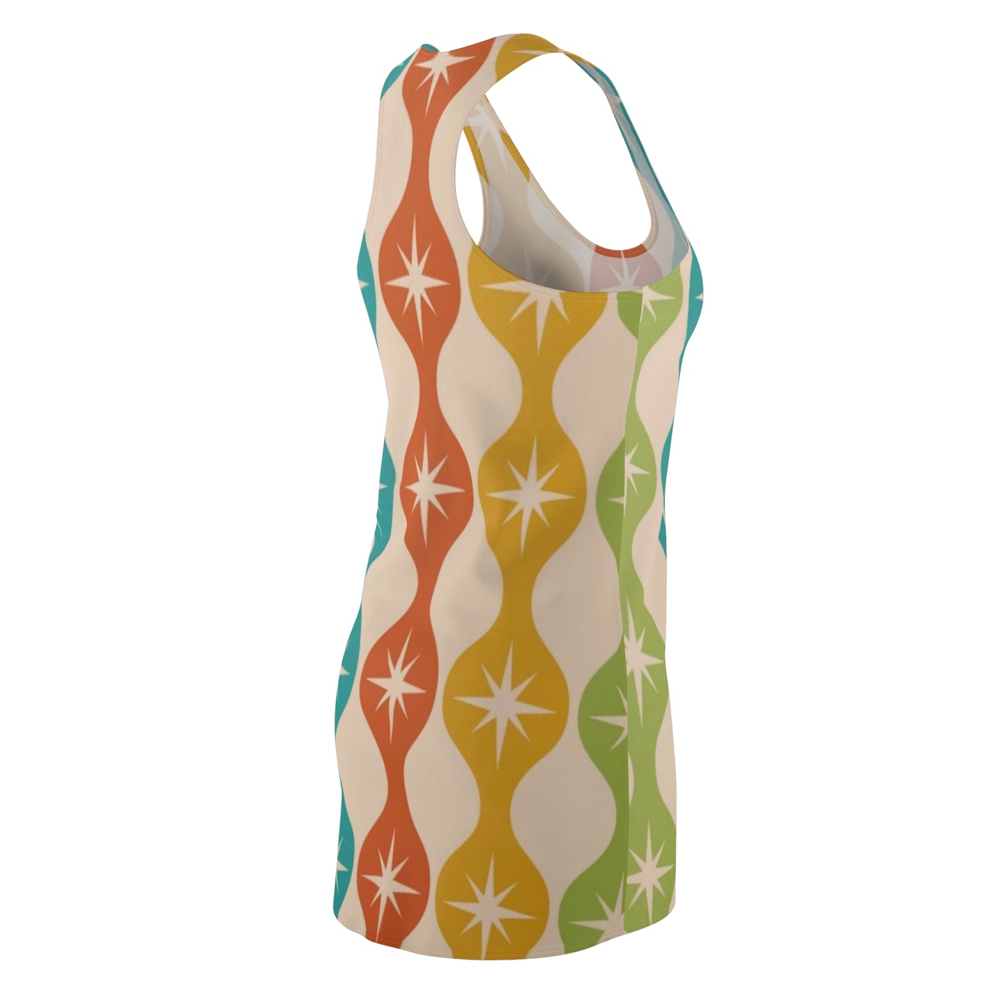 Retro Print Racerback Dress - Vibrant Summer Style for Women
