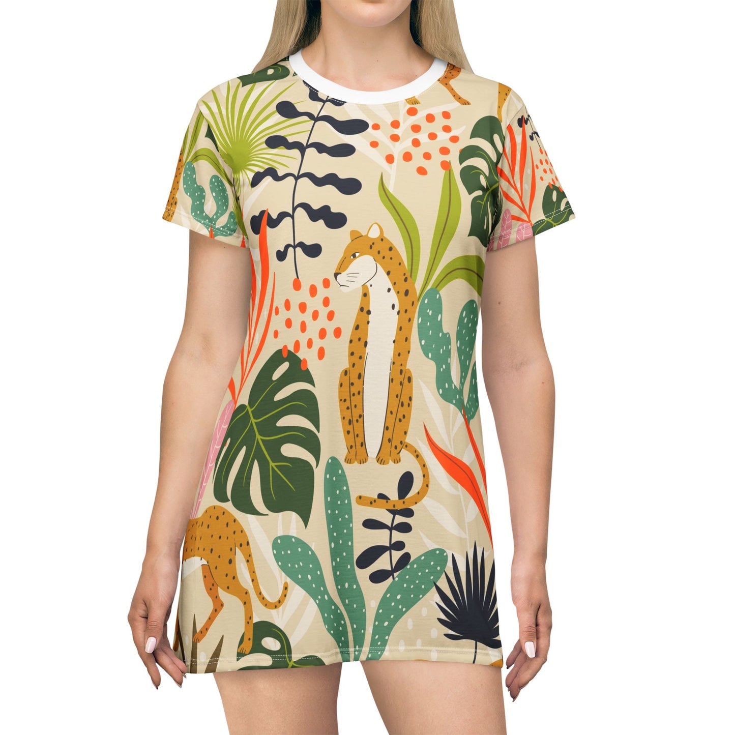 Tropical Jungle T-Shirt Dress | Comfortable and Stylish Summer Wear