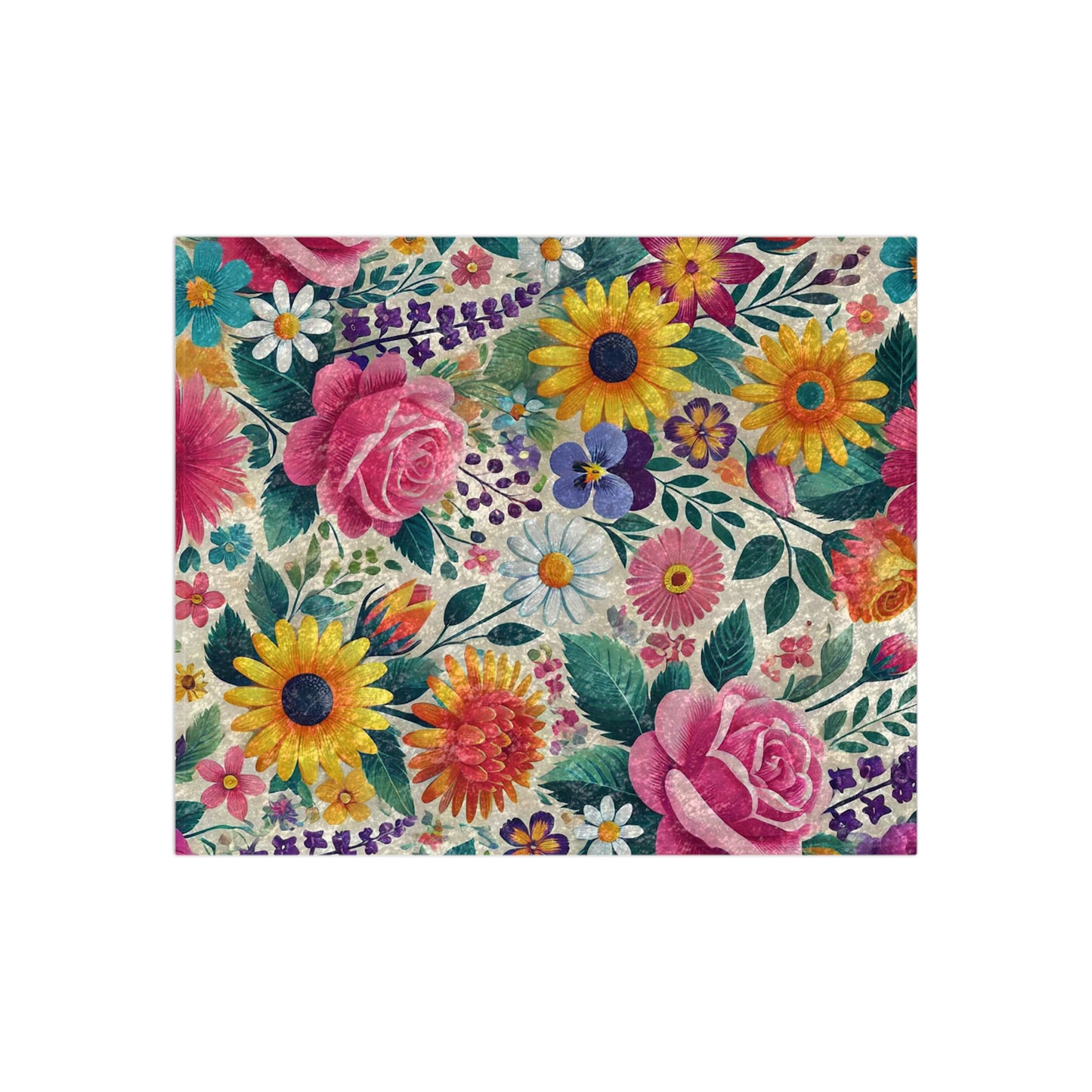 Floral Crushed Velvet Blanket – Cozy & Elegant Throw for Home Decor