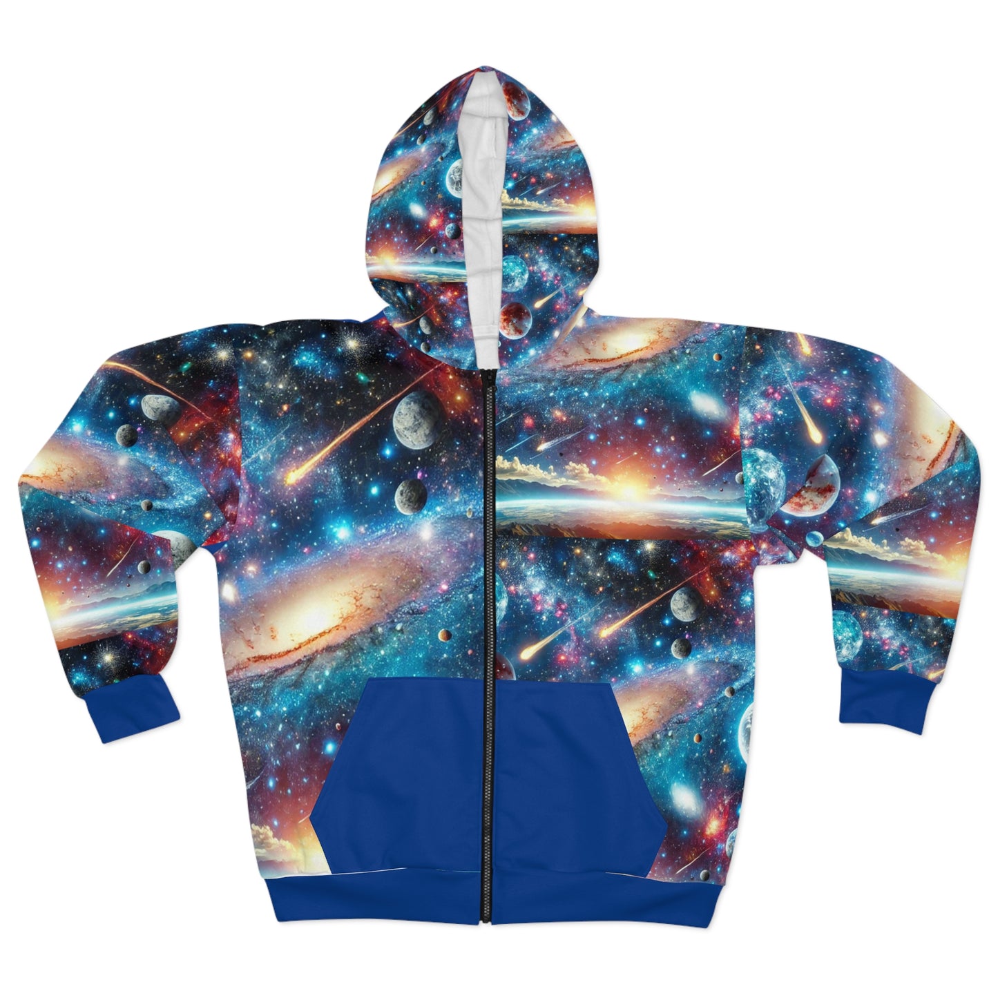 Galactic Dreams Unisex Zip Hoodie - Cosmic Universe Design