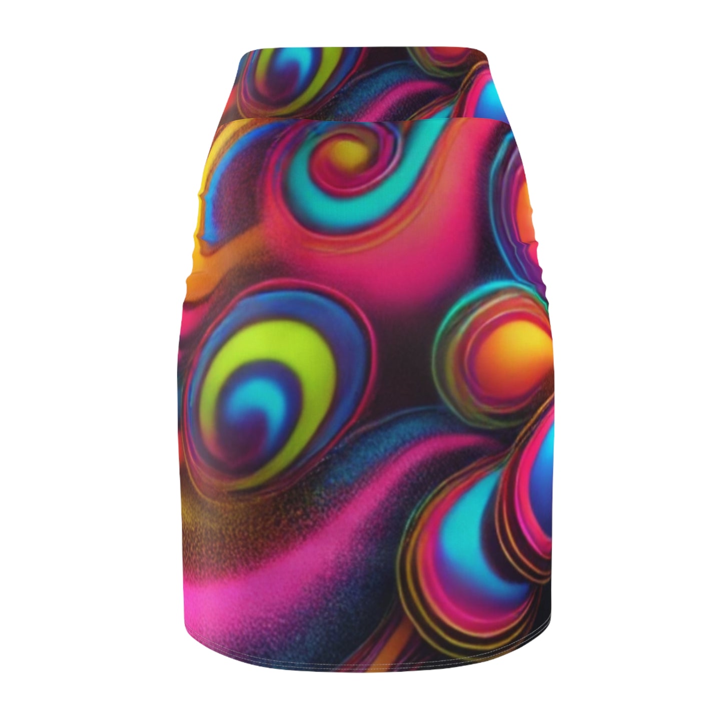 Colorful Swirl Women's Pencil Skirt - Vibrant Stylish Midi