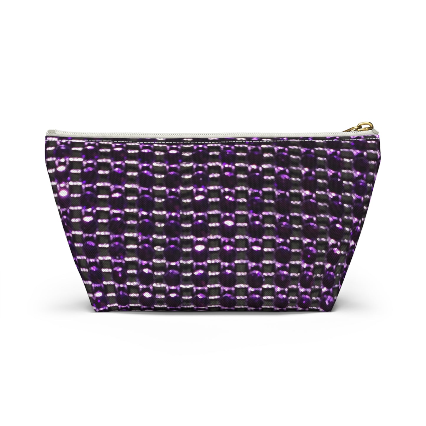 Elegant Purple Beaded Accessory Pouch for Organized Travel