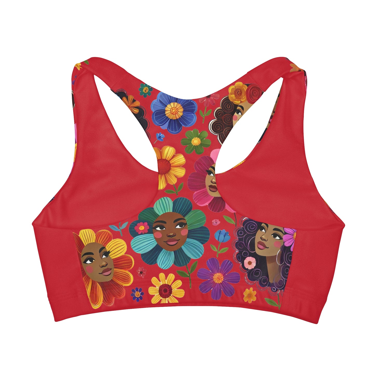 Vibrant Floral Sports Bra for Girls - Double Lined & Seamless Design