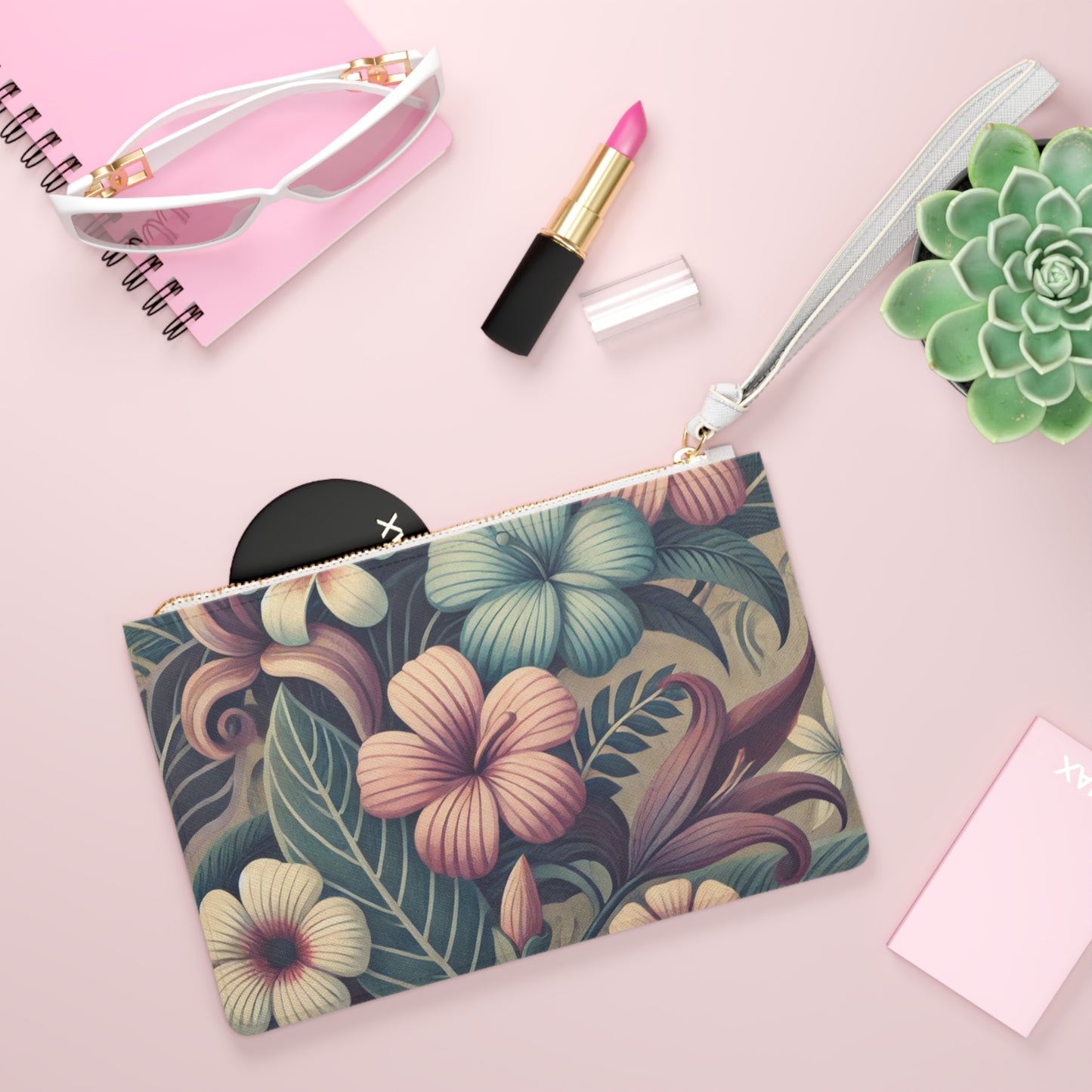 Tropical Floral Clutch Bag - Stylish Pouch for Everyday Use