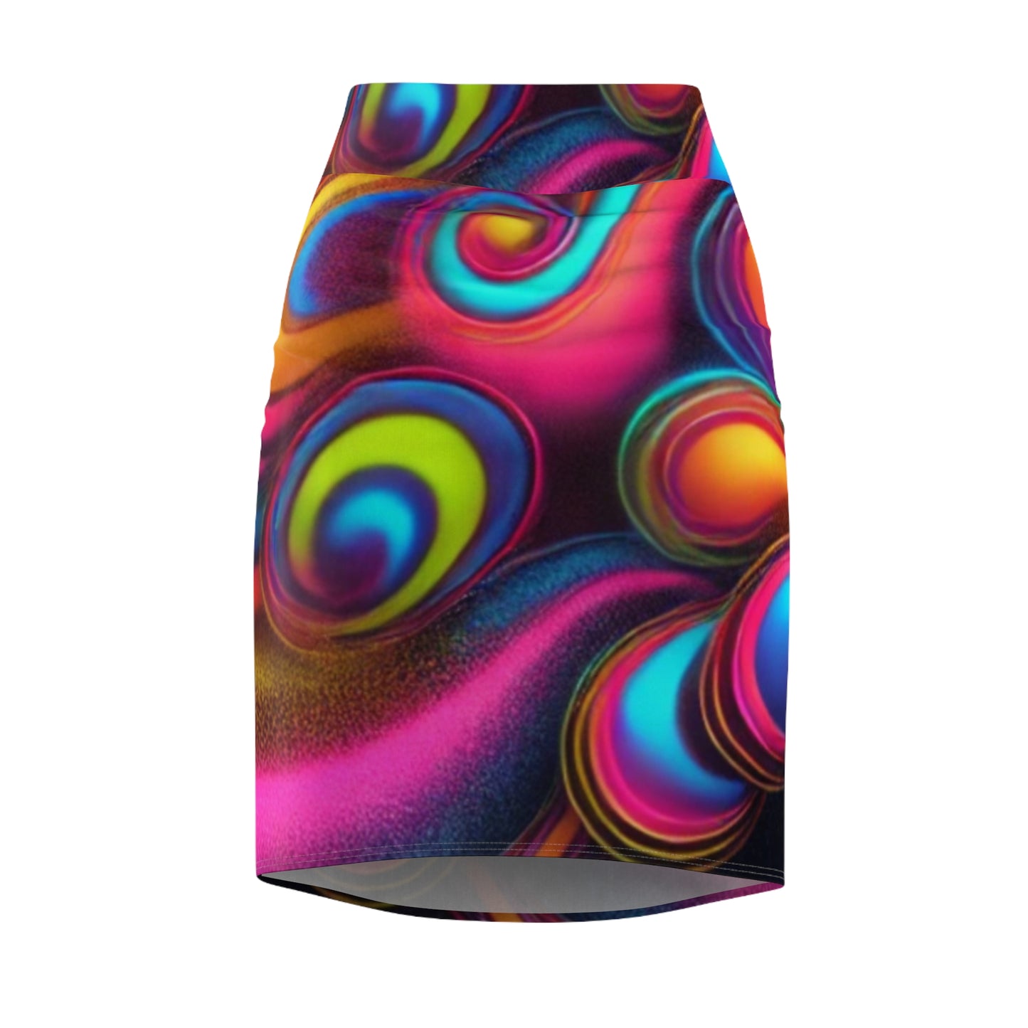 Colorful Swirl Women's Pencil Skirt - Vibrant Stylish Midi