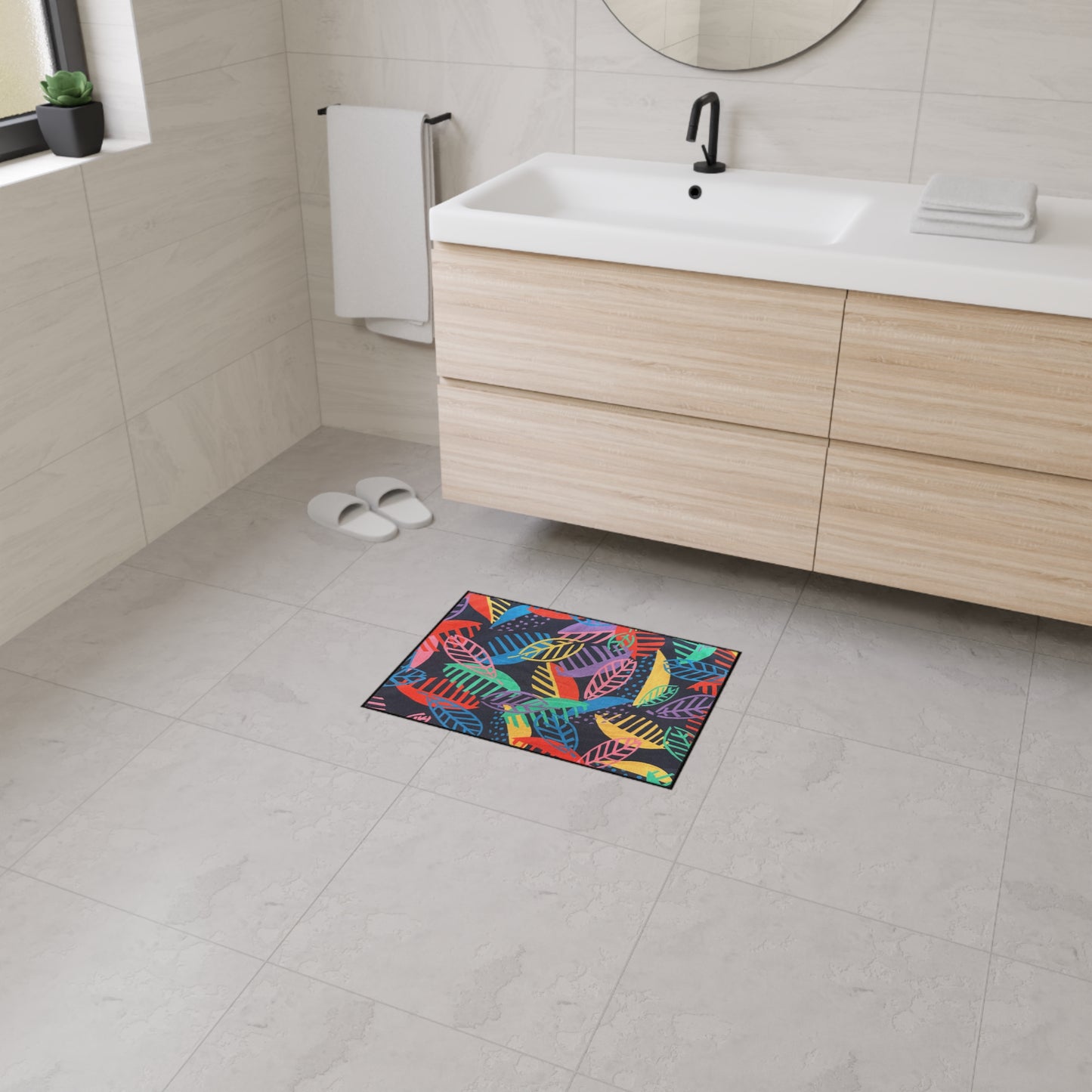 Vibrant Leaf Pattern Heavy Duty Floor Mat