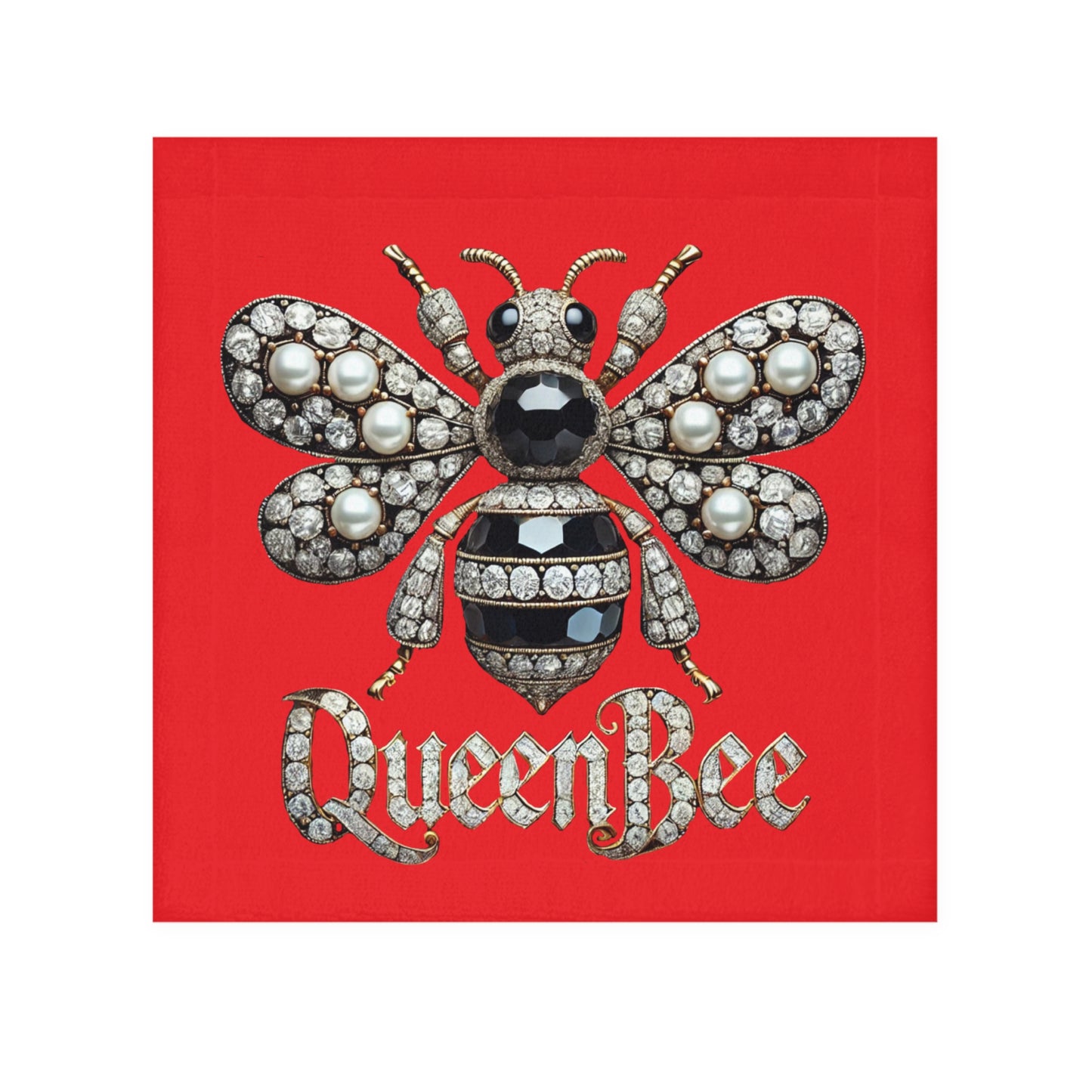 Queen Bee Luxury Face Towel - Chic Bathroom Accessory for Glamorous Decor
