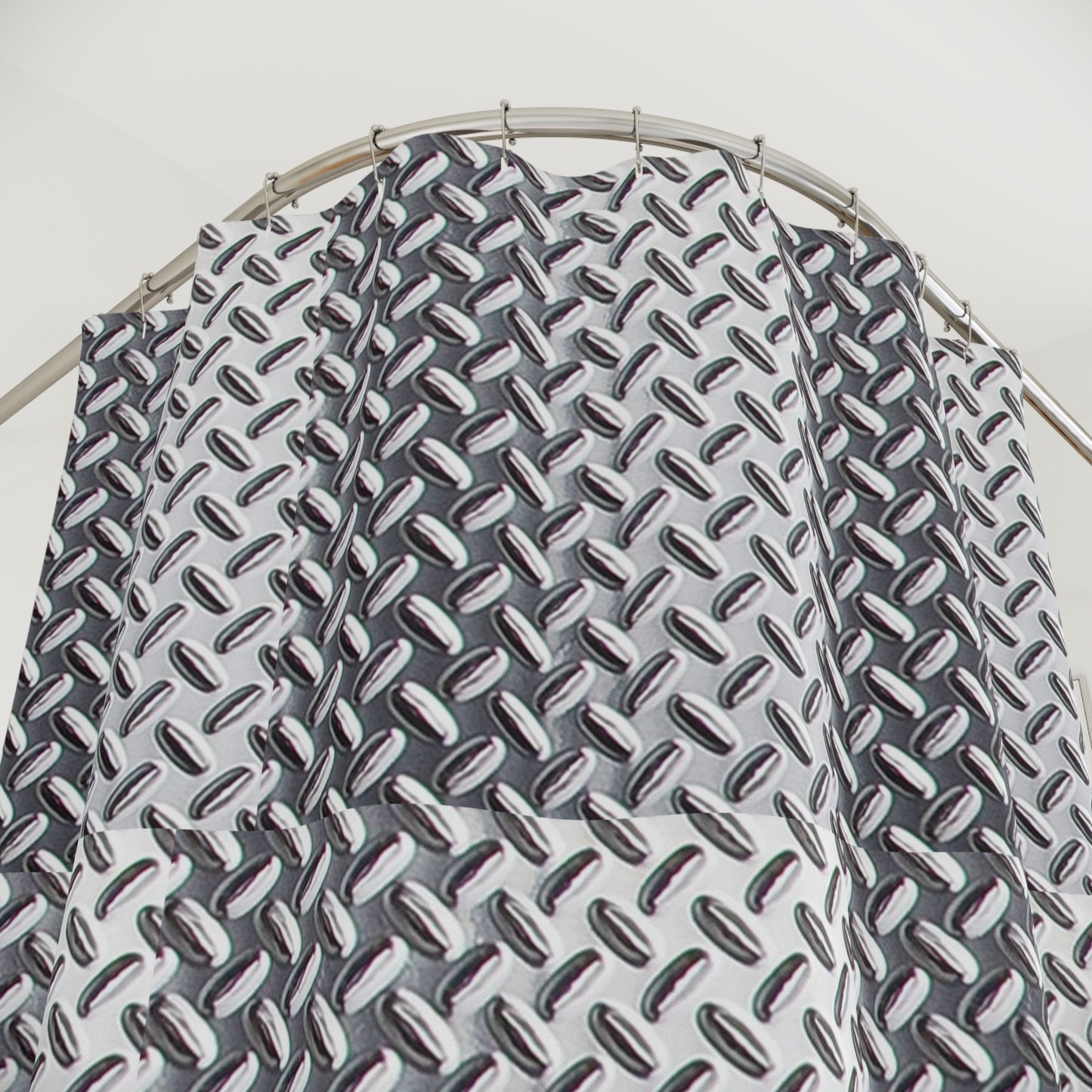 Industrial Metal Design Shower Curtain - Modern Bathroom Decor