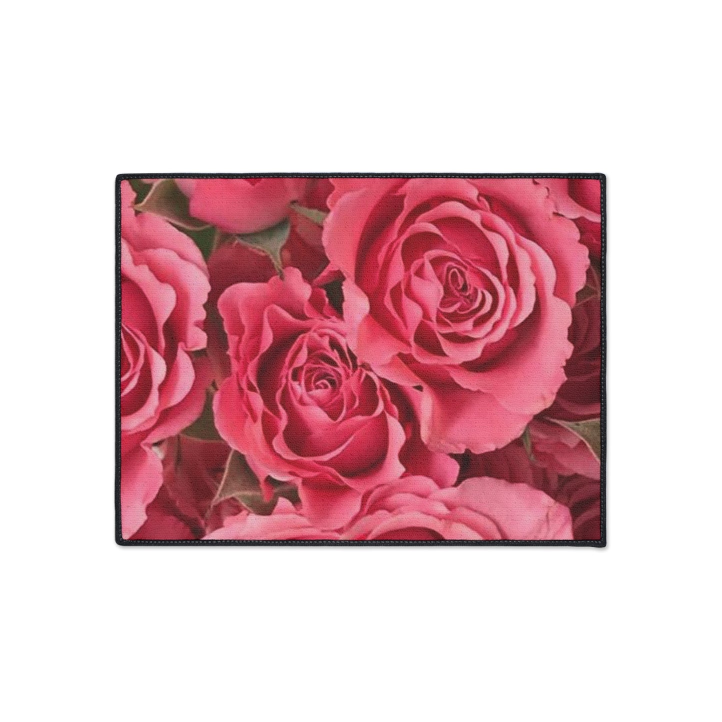 Floral Heavy Duty Floor Mat - Elegant Rose Design for Home Décor