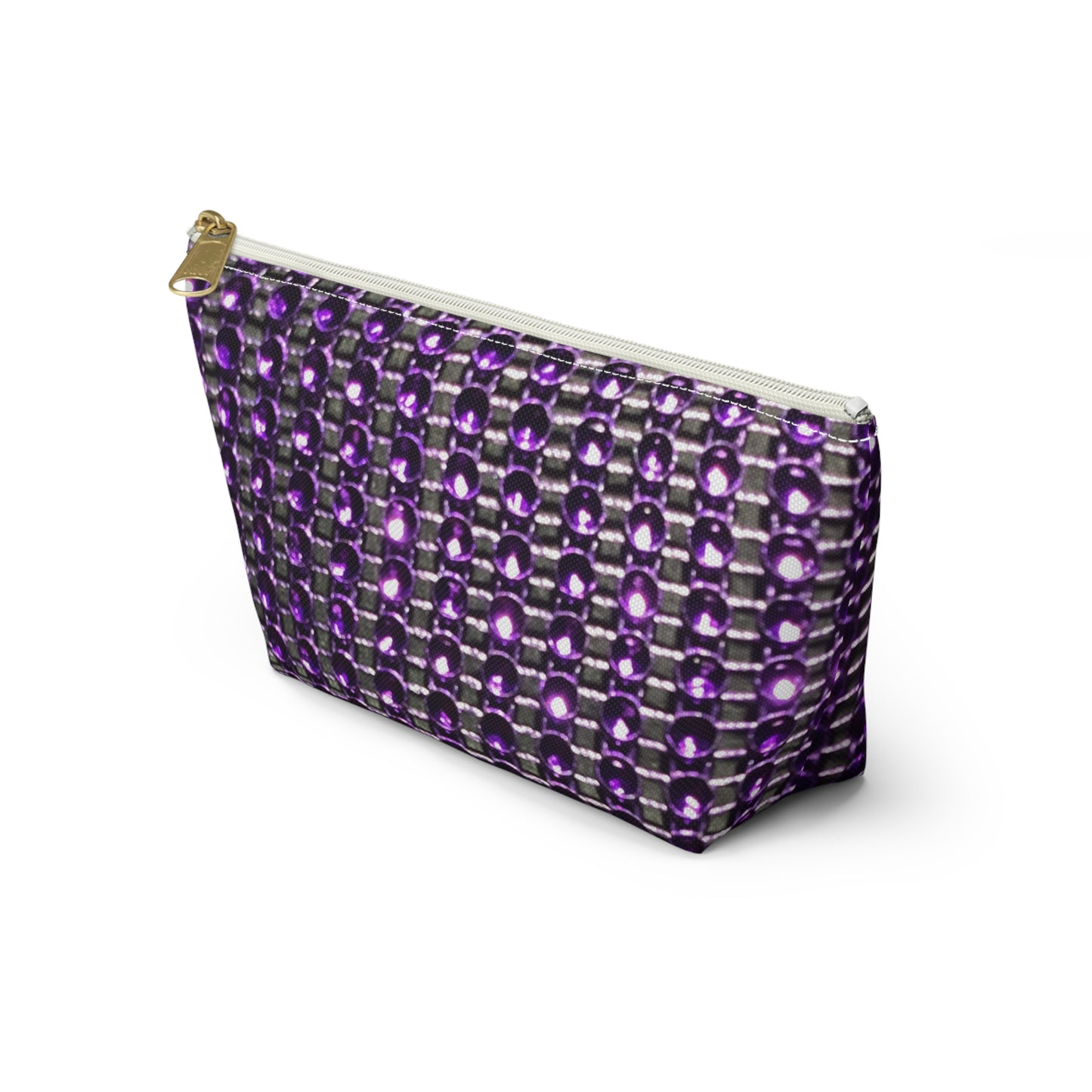 Elegant Purple Beaded Accessory Pouch for Organized Travel