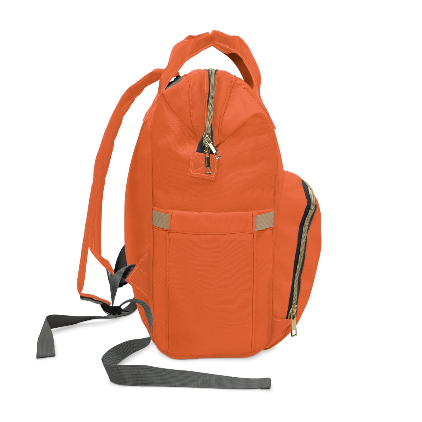 Orange Multifunctional Diaper Backpack with Angel Design – Stylish Baby Care Essential