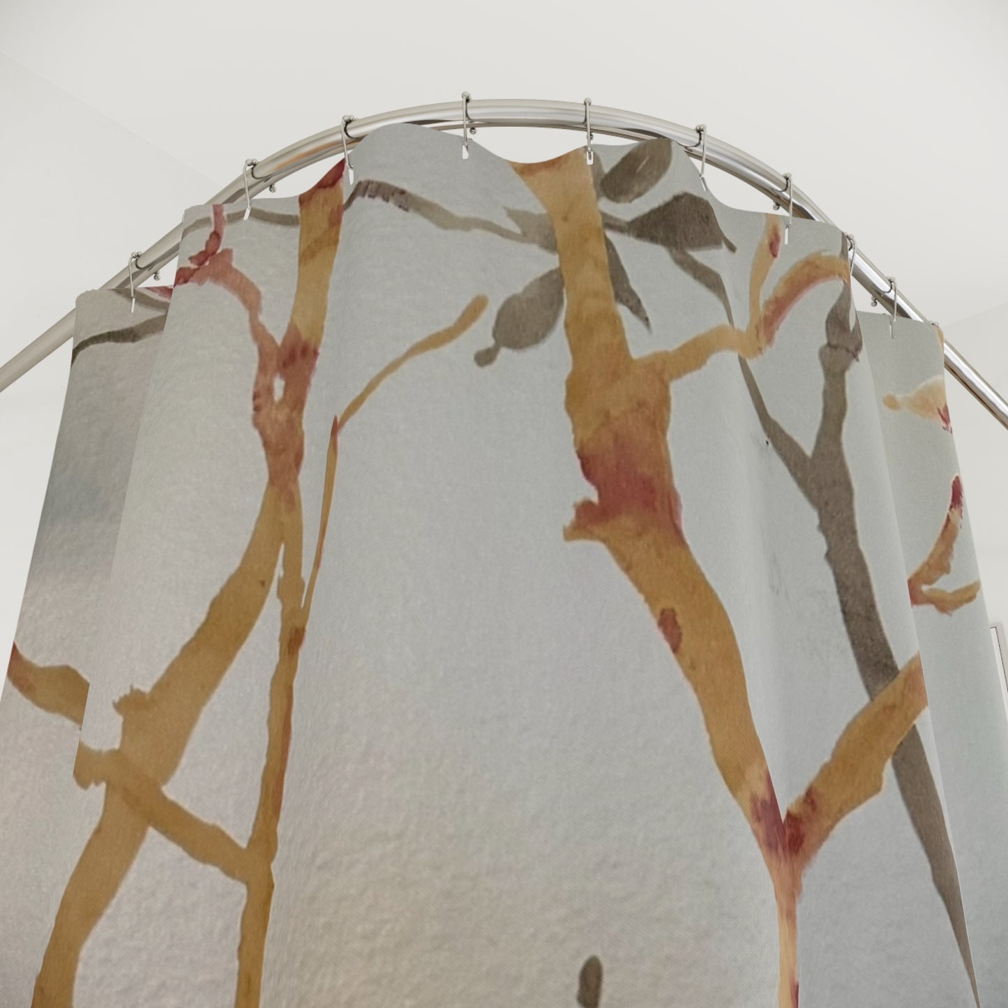 Elegant Nature-Inspired Shower Curtain - Floral Design for a Calming Bathroom Retreat