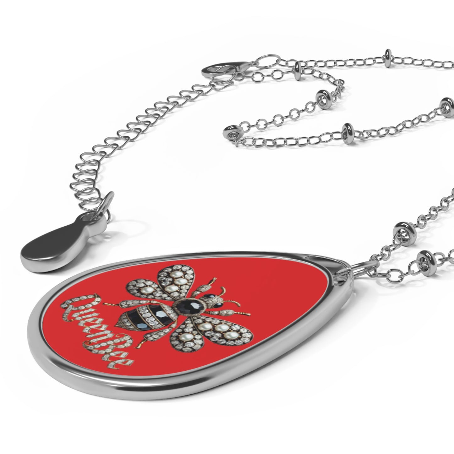 Queen Bee Oval Necklace - Elegant Jewelry for Nature Lovers