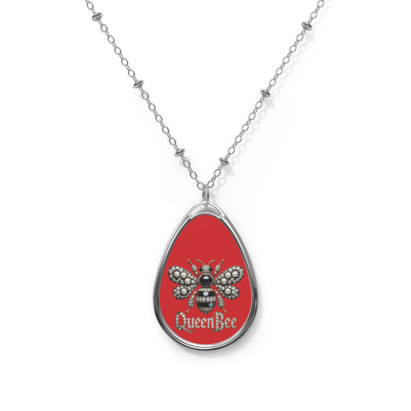 Queen Bee Oval Necklace - Elegant Jewelry for Nature Lovers