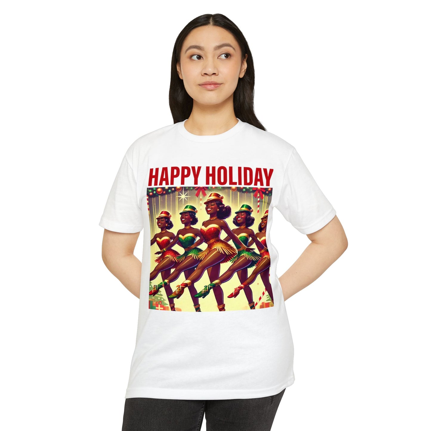 Vintage Holiday Dance Graphic T-Shirt - Happy Holidays Celebration Tee
