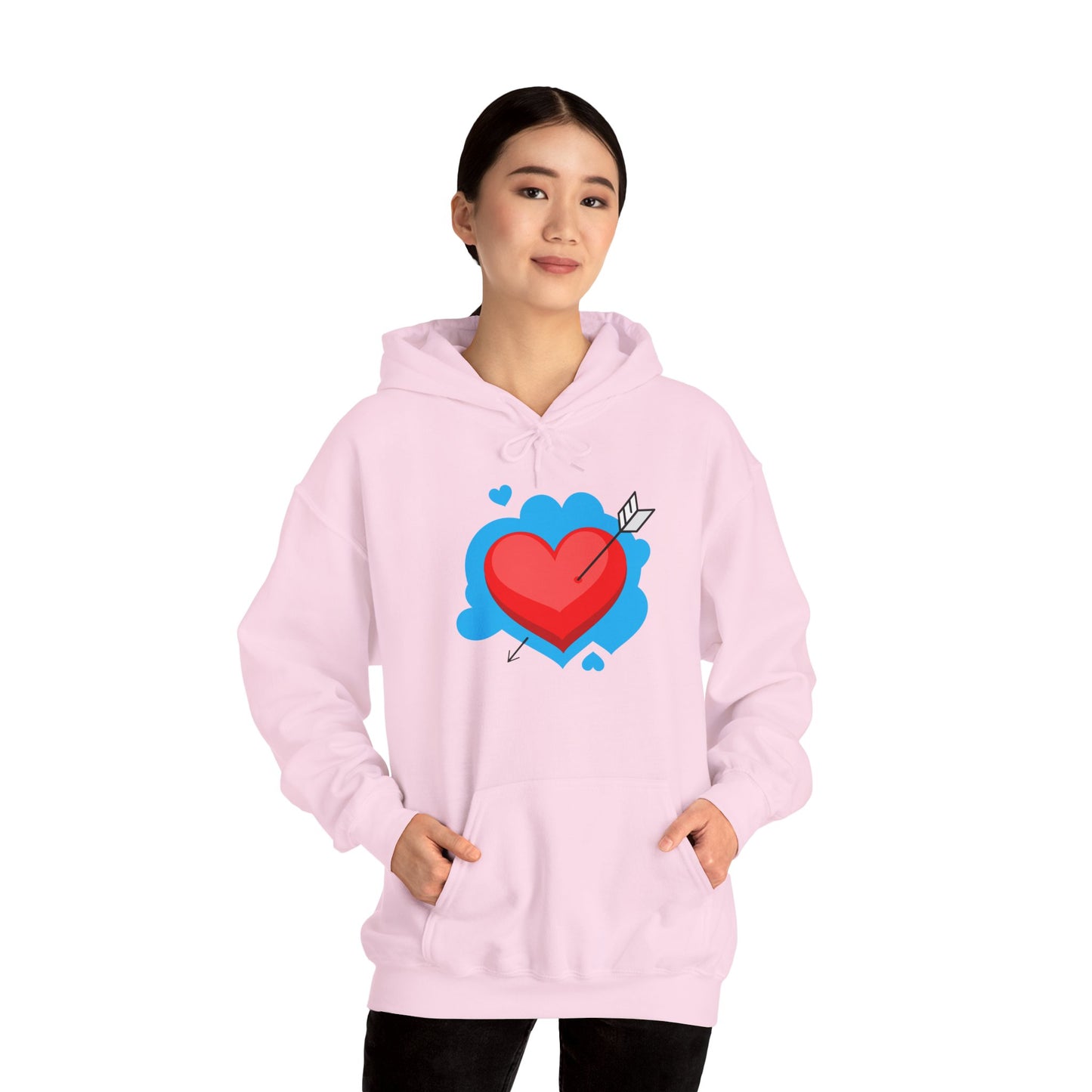 Love Arrow Unisex Hooded Sweatshirt - Cozy Valentine's Day Gift