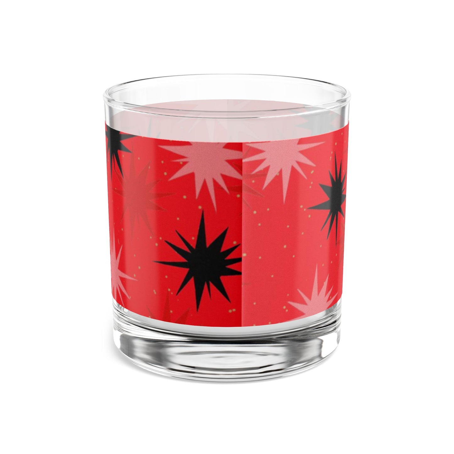 Retro Starburst Rocks Glass - 10oz - Fun Cocktail or Whiskey Glass for Entertaining