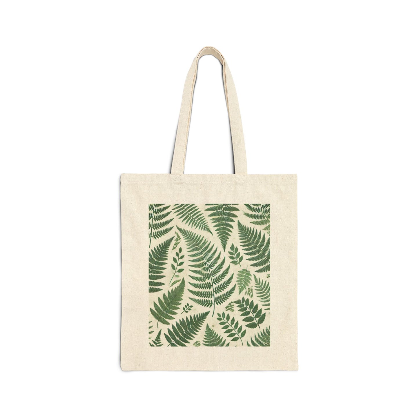 Eco-Friendly Cotton Canvas Tote Bag with Fern Design