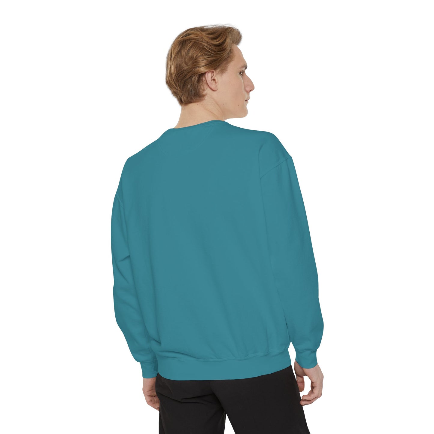 Artistic Garment-Dyed Unisex Sweatshirt - Abstract Ocean Design