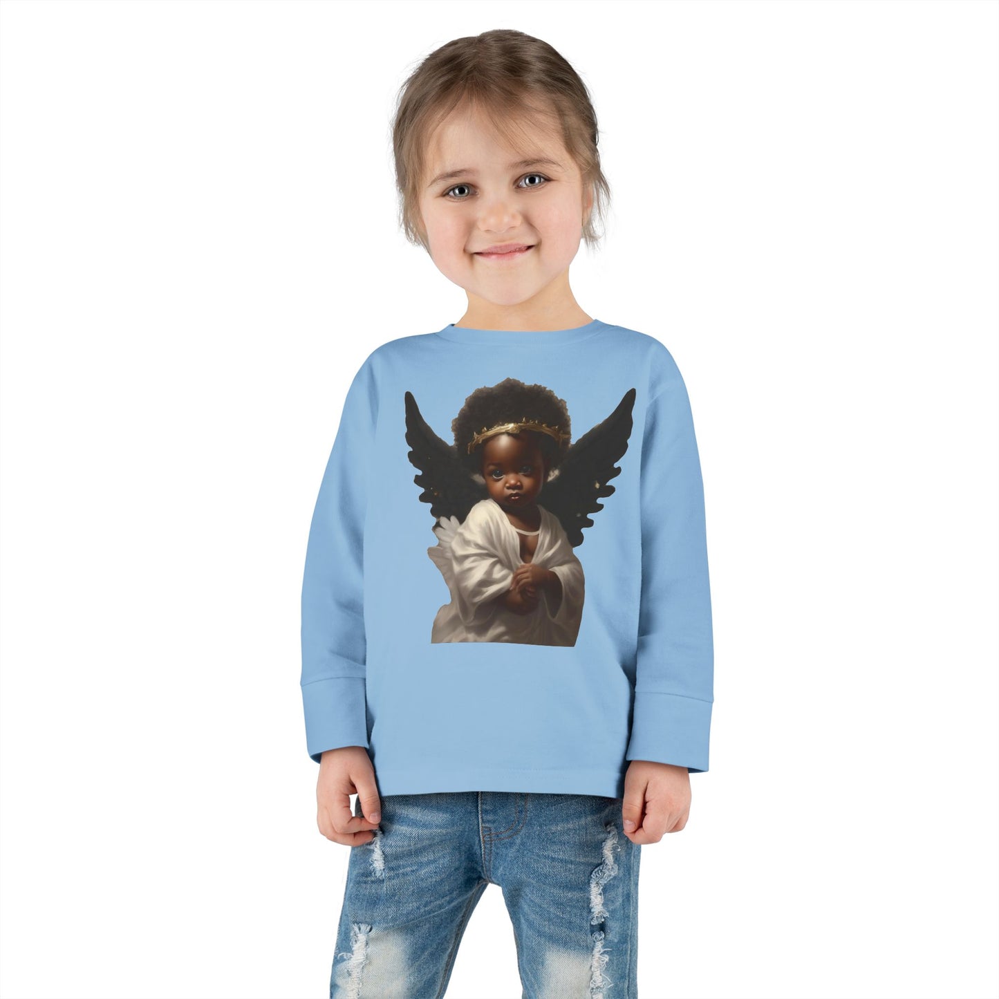 Angel Wings Toddler Long Sleeve Tee - Adorable Kids Graphic Shirt