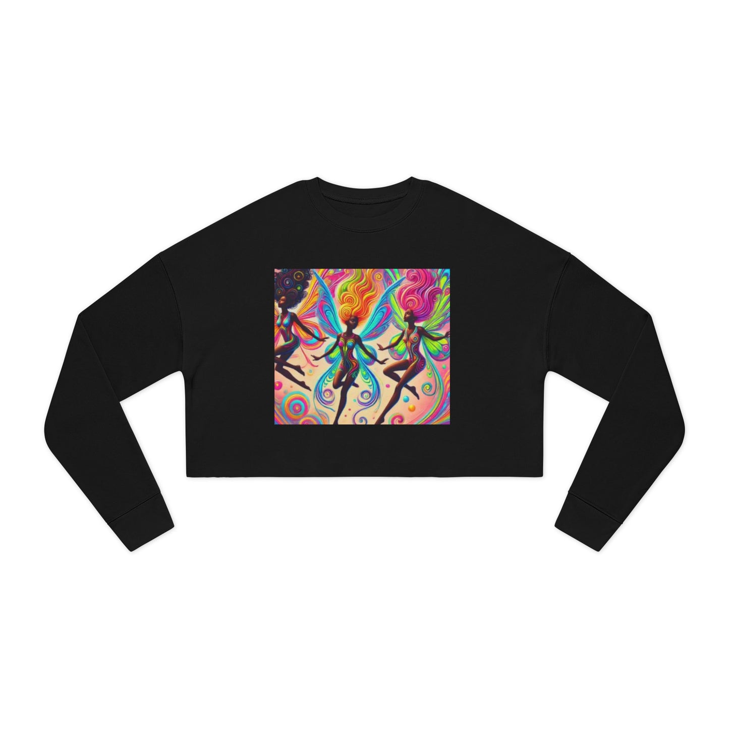 Colorful Fairy Women’s Cropped Sweatshirt - Trendy & Stylish for Everyday Wear