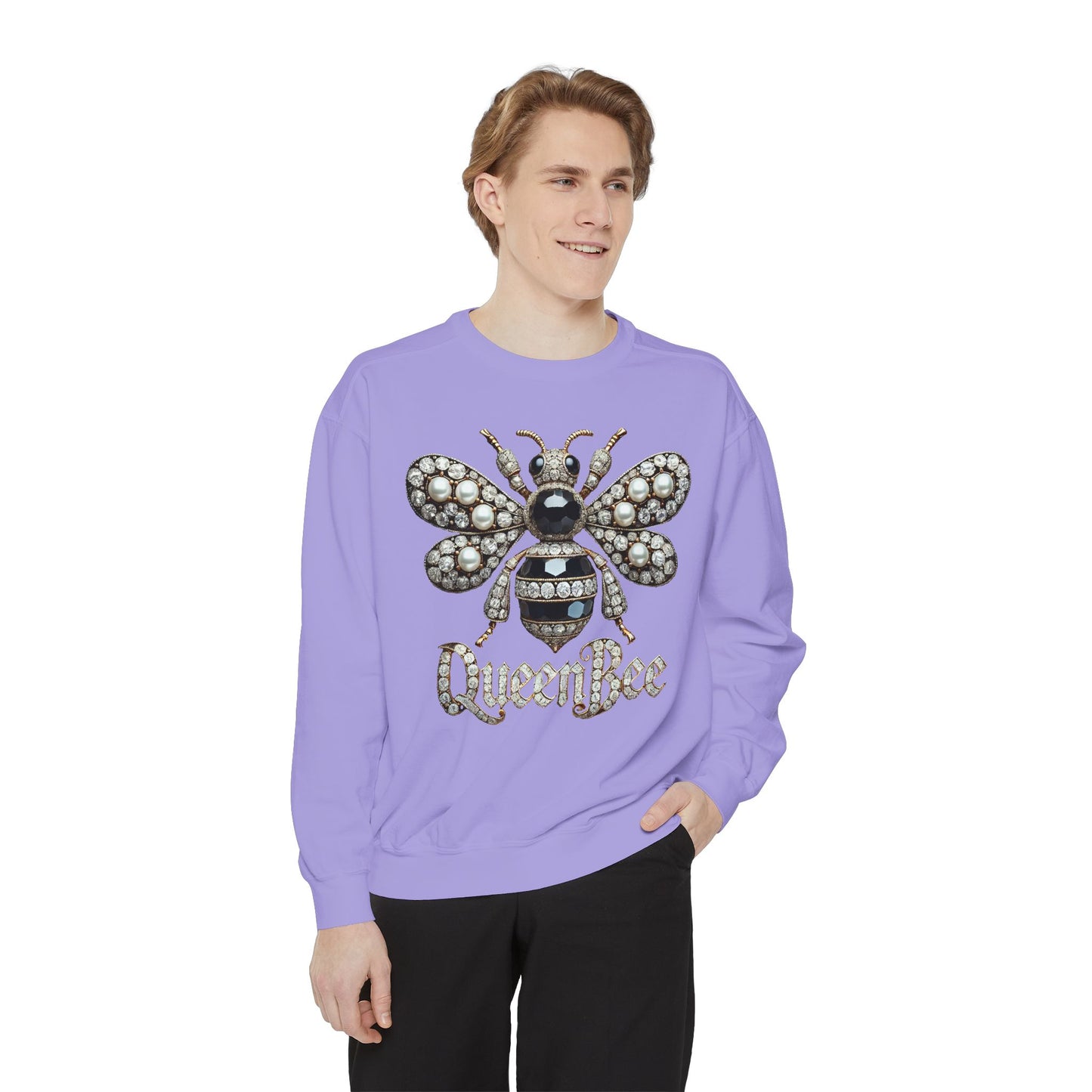 Artistic Garment-Dyed Unisex Sweatshirt - Abstract Ocean Design