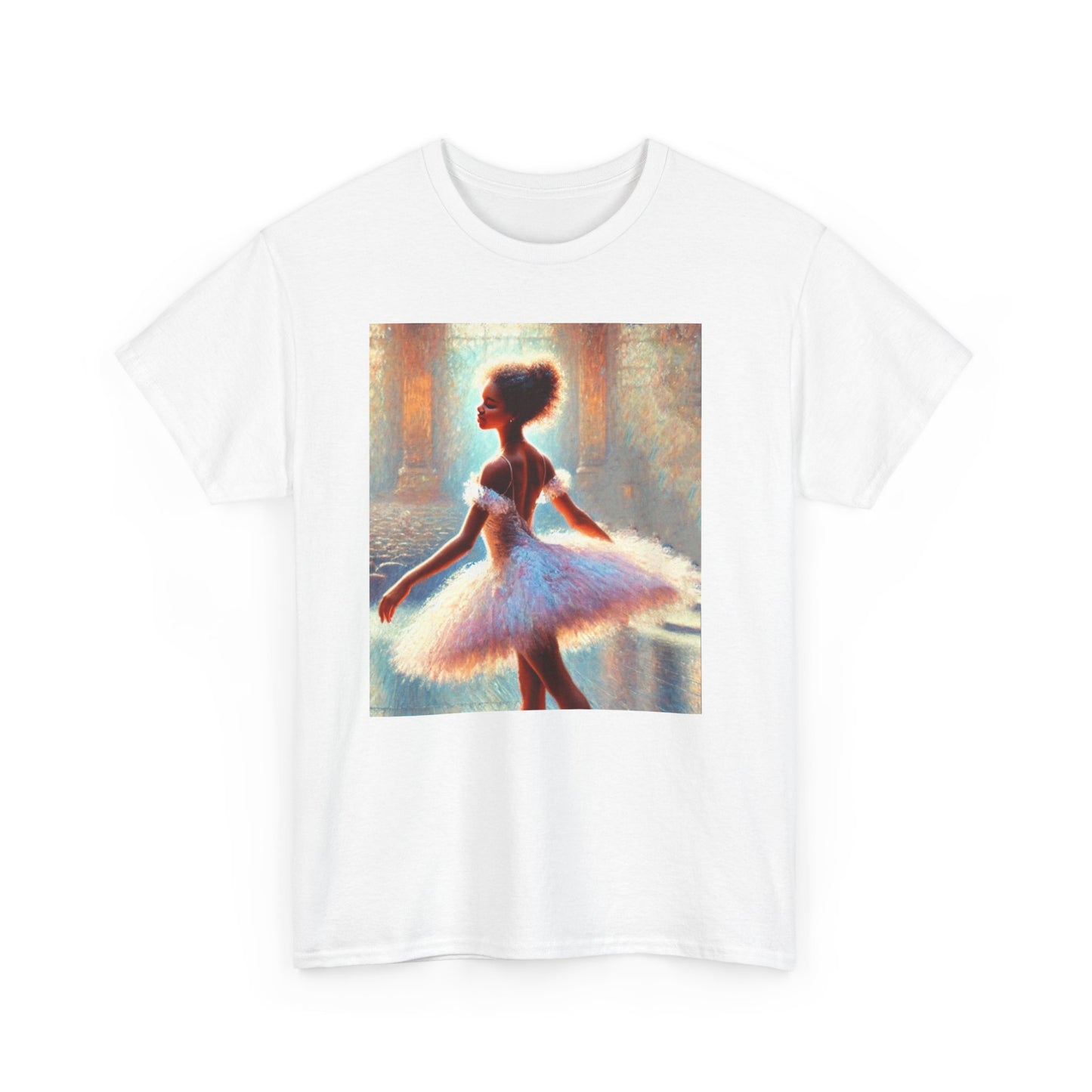 Elegant Ballerina Unisex Heavy Cotton Tee - Artistic Dance T-Shirt for Ballet Lovers