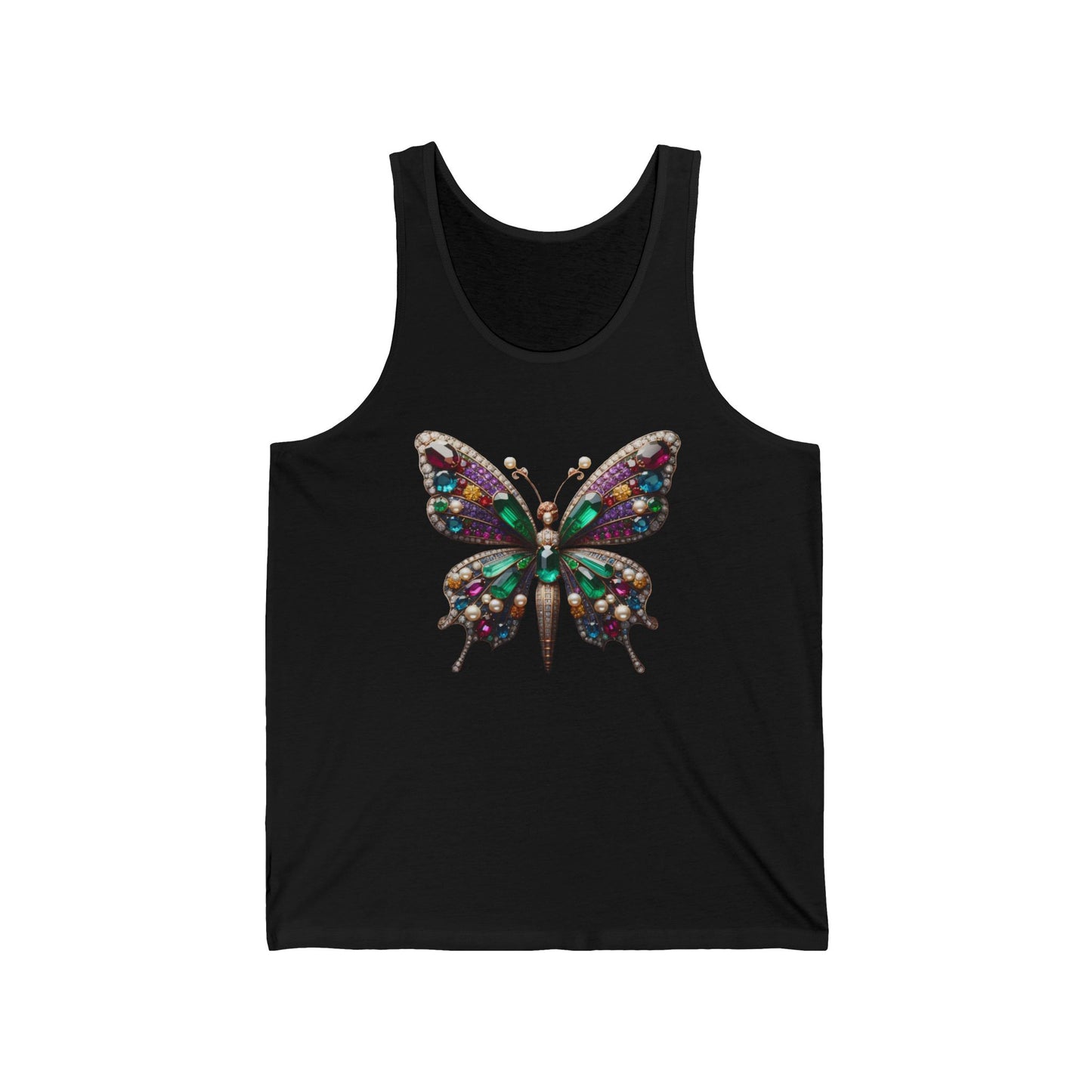 Colorful Butterfly Unisex Jersey Tank - Vibrant Summer Apparel